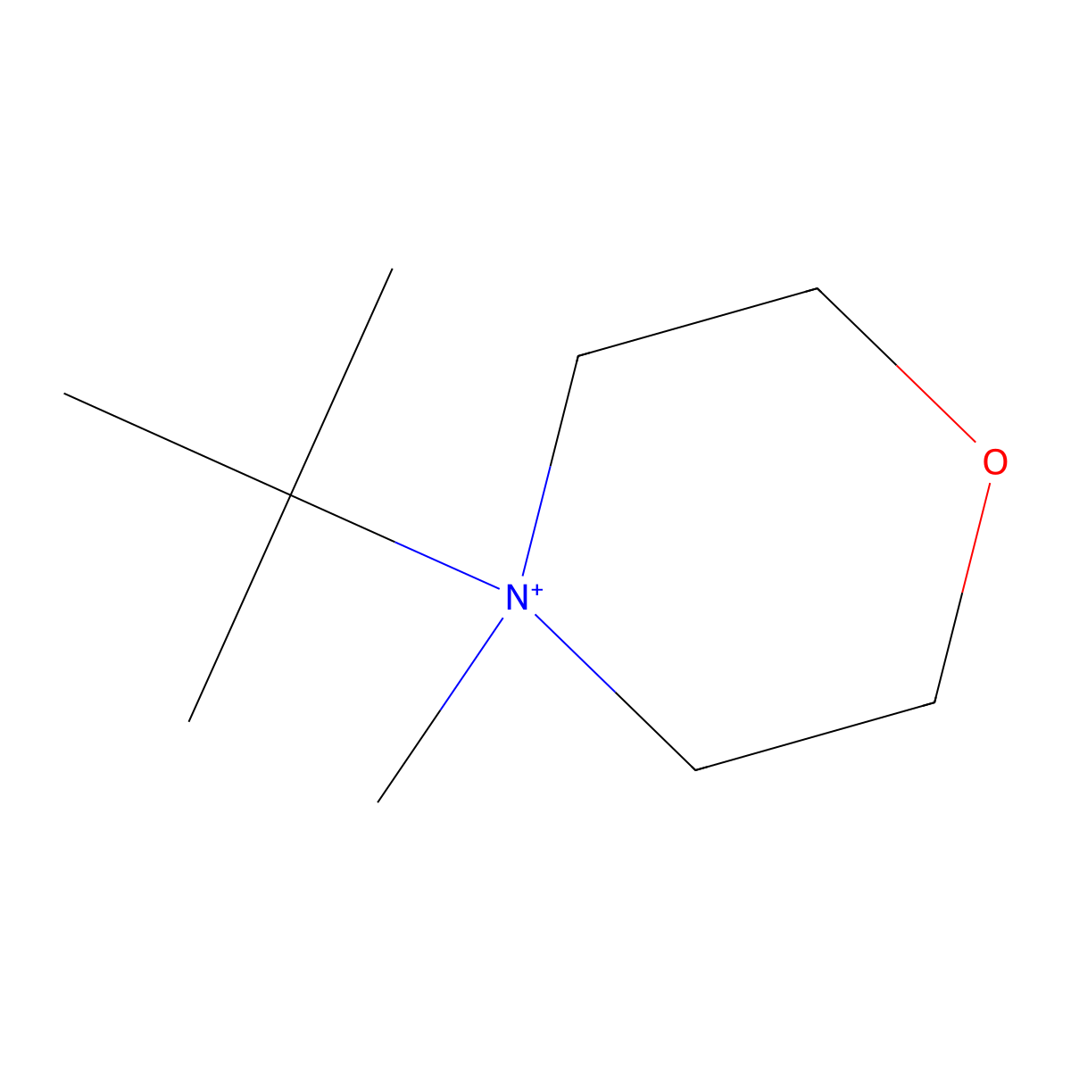 4-Tert-butyl-4-methylmorpholin-4-ium molecular structure, CAS 802900-16-9