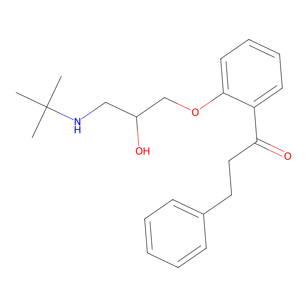 1-{2-[3-(Tert-butylamino)-2-hydroxypropoxy]phenyl}-3-phenylpropan-1-one molecular structure, CAS 802901-74-2