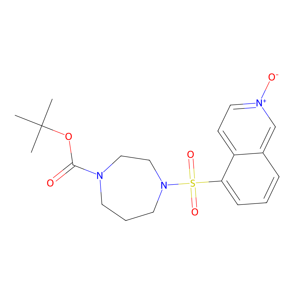 5-((4-(Tert-butoxycarbonyl)-1,4-diazepan-1-yl)sulfonyl)isoquinoline 2-oxide molecular structure, CAS 802902-39-2
