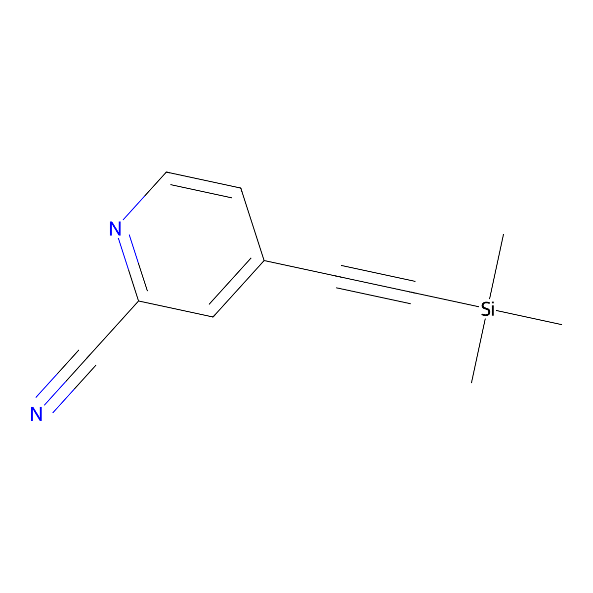4-[2-(Trimethylsilyl)ethynyl]pyridine-2-carbonitrile molecular structure, CAS 802905-85-7