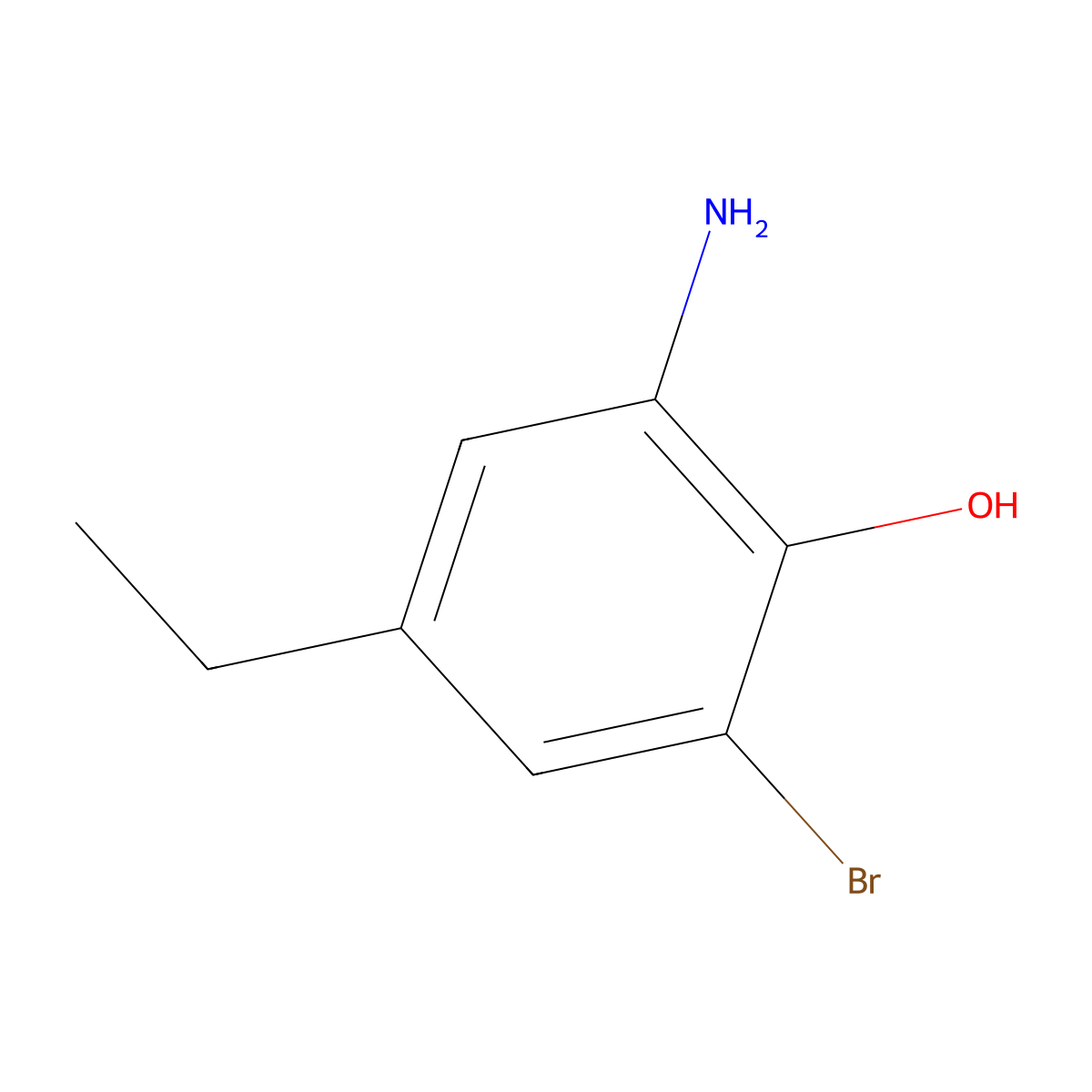 2-Amino-6-bromo-4-ethylphenol molecular structure, CAS 802910-59-4