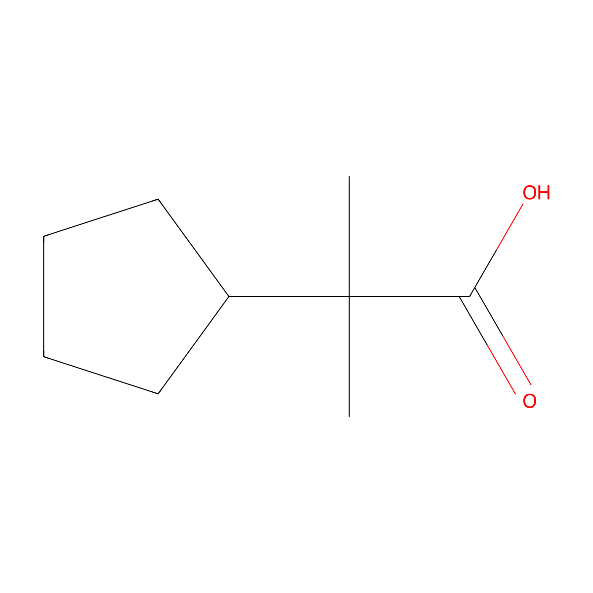 2-Cyclopentyl-2-methylpropanoic acid molecular structure, CAS 802918-34-9