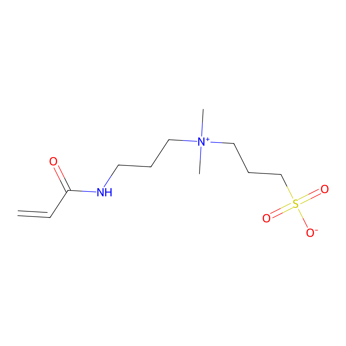 3-((3-Acrylamidopropyl)dimethylammonio)propane-1-sulfonate molecular structure, CAS 80293-60-3