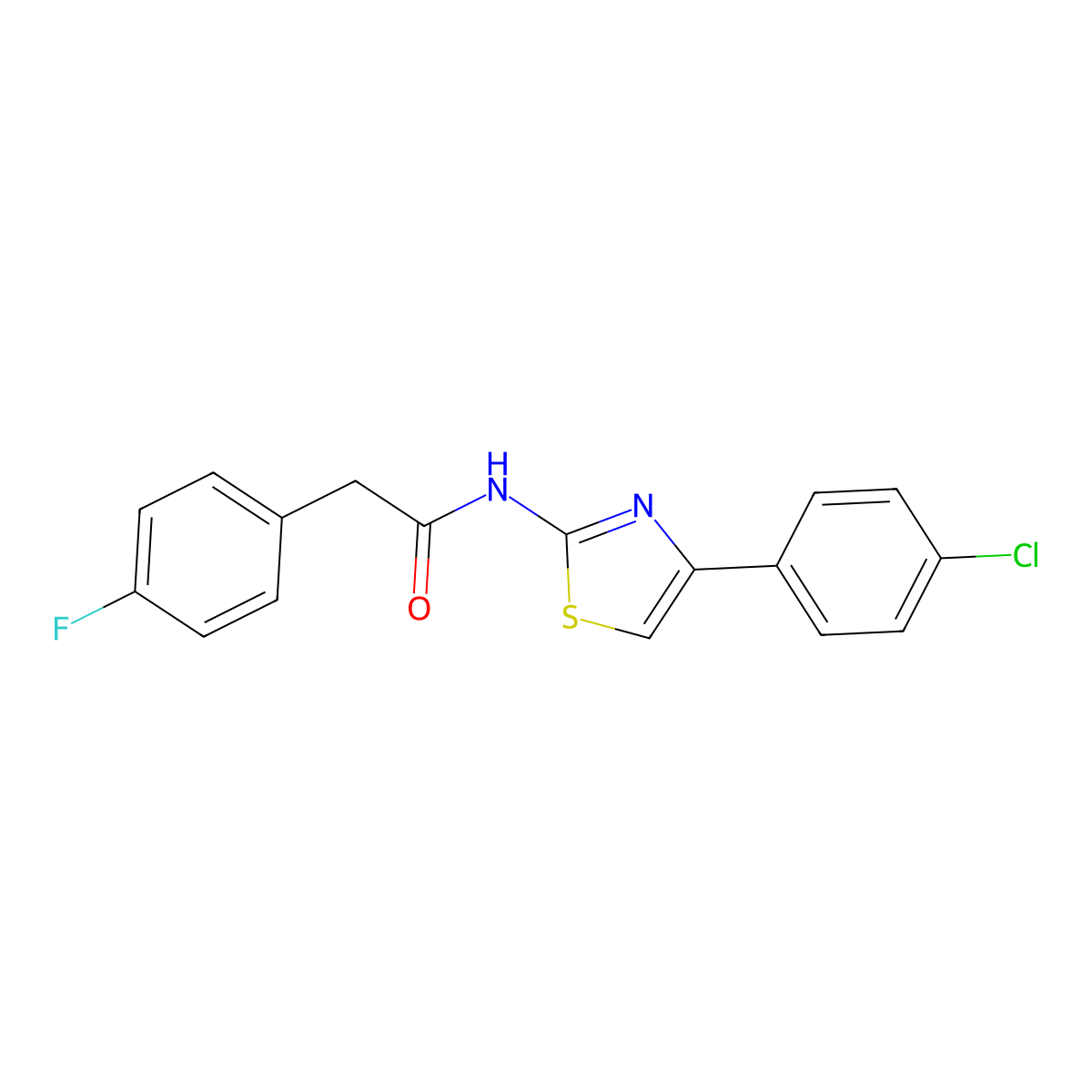 N-[4-(4-chlorophenyl)-1,3-thiazol-2-yl]-2-(4-fluorophenyl)acetamide molecular structure, CAS 802931-65-3