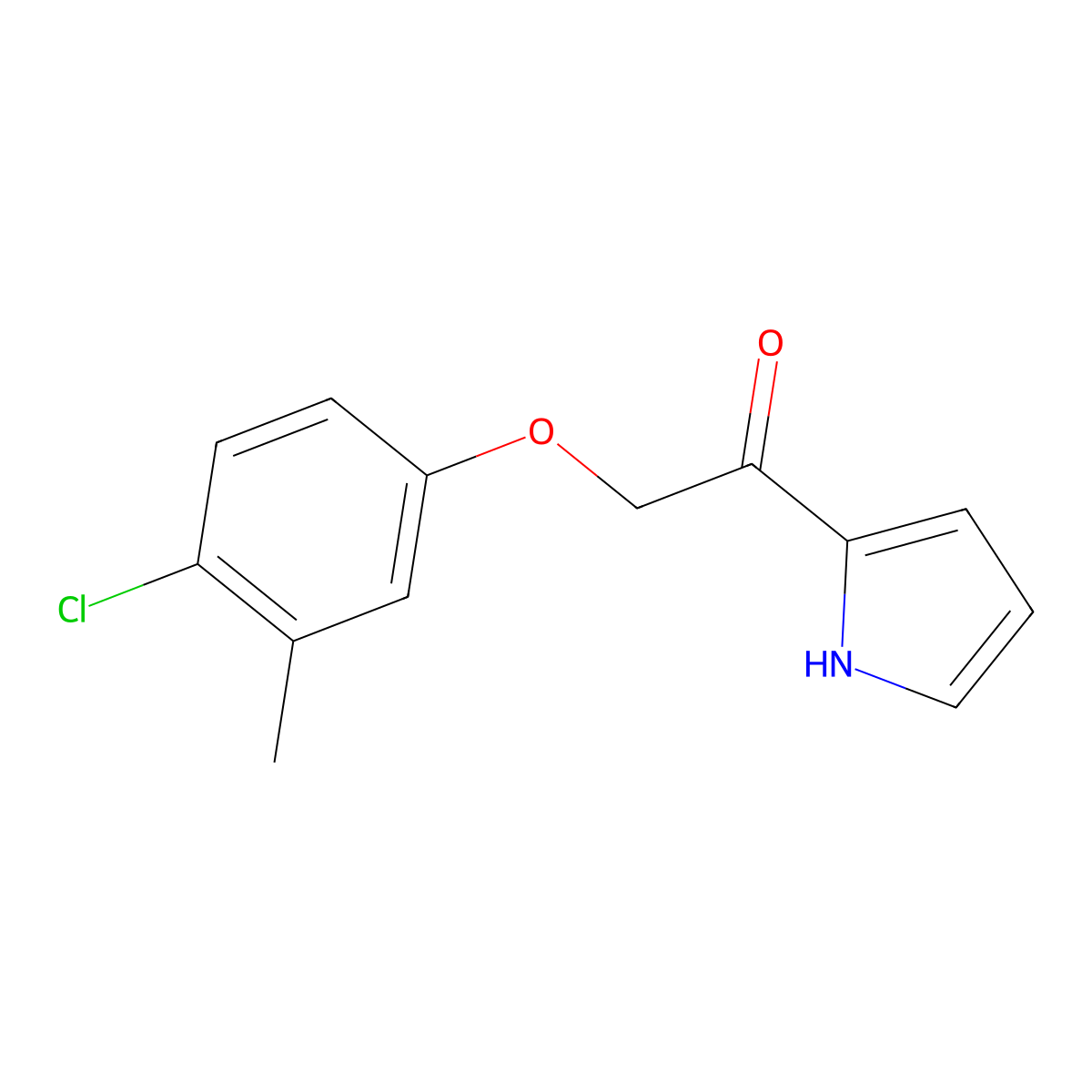 2-(4-chloro-3-methylphenoxy)-1-(1H-pyrrol-2-yl)ethan-1-one molecular structure, CAS 802949-19-5