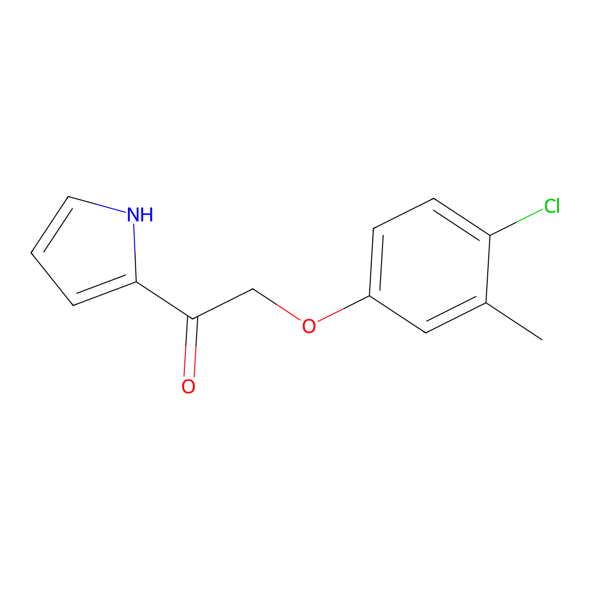 2-(4-chloro-3-methylphenoxy)-1-(1H-pyrrol-2-yl)ethan-1-one molecular structure, CAS 802949-19-5