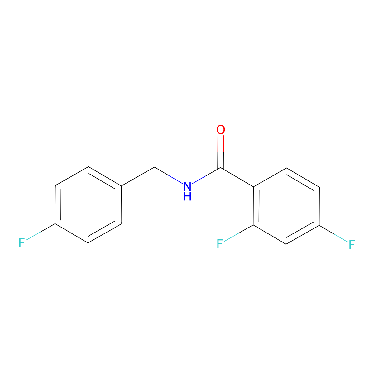 2,4-difluoro-N-[(4-fluorophenyl)methyl]benzamide molecular structure, CAS 802954-94-5