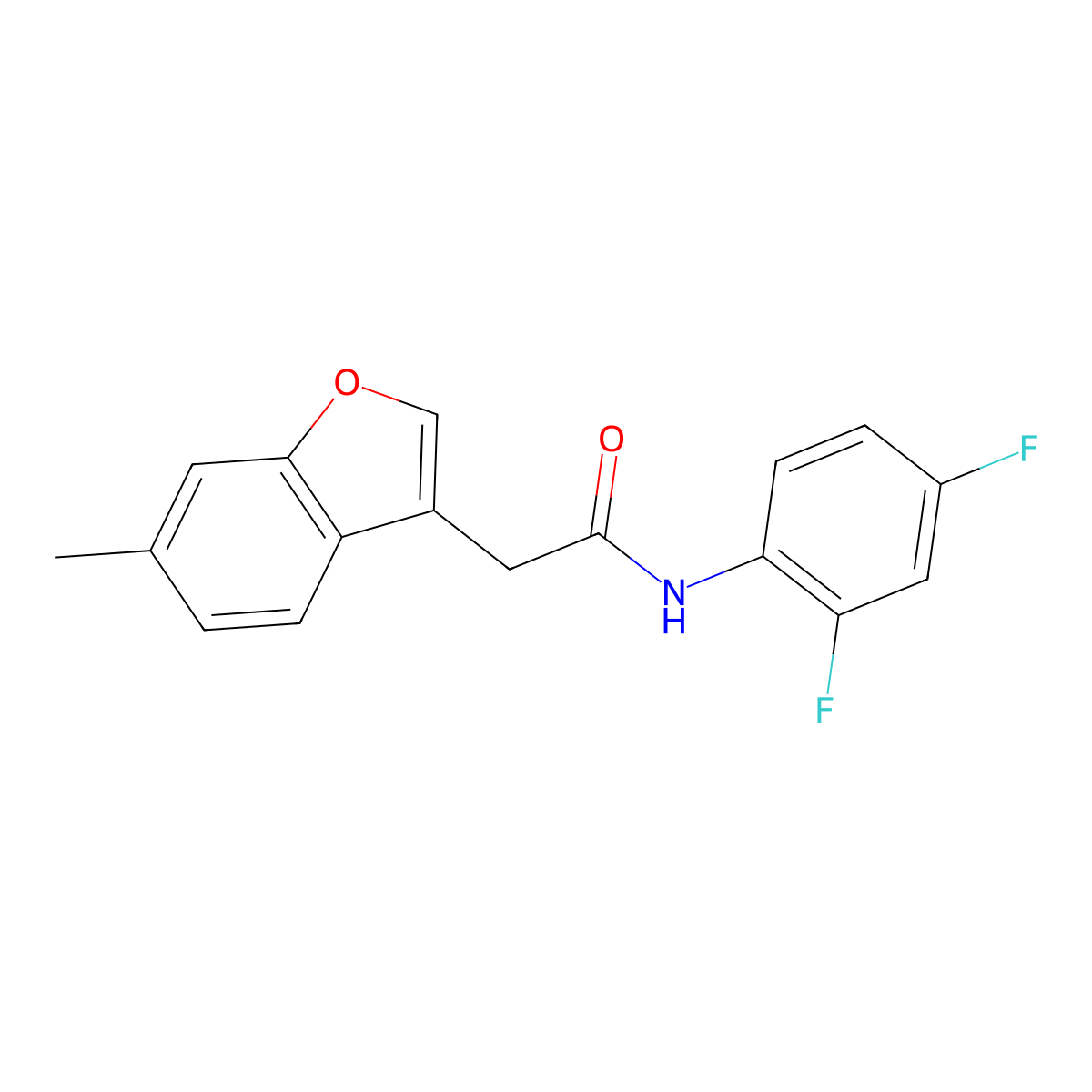 N-(2,4-difluorophenyl)-2-(6-methyl-1-benzofuran-3-yl)acetamide molecular structure, CAS 802958-84-5