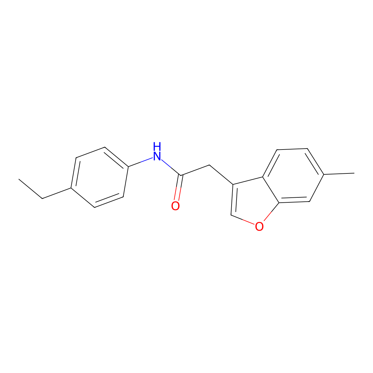 N-(4-ethylphenyl)-2-(6-methyl-1-benzofuran-3-yl)acetamide molecular structure, CAS 802964-30-3