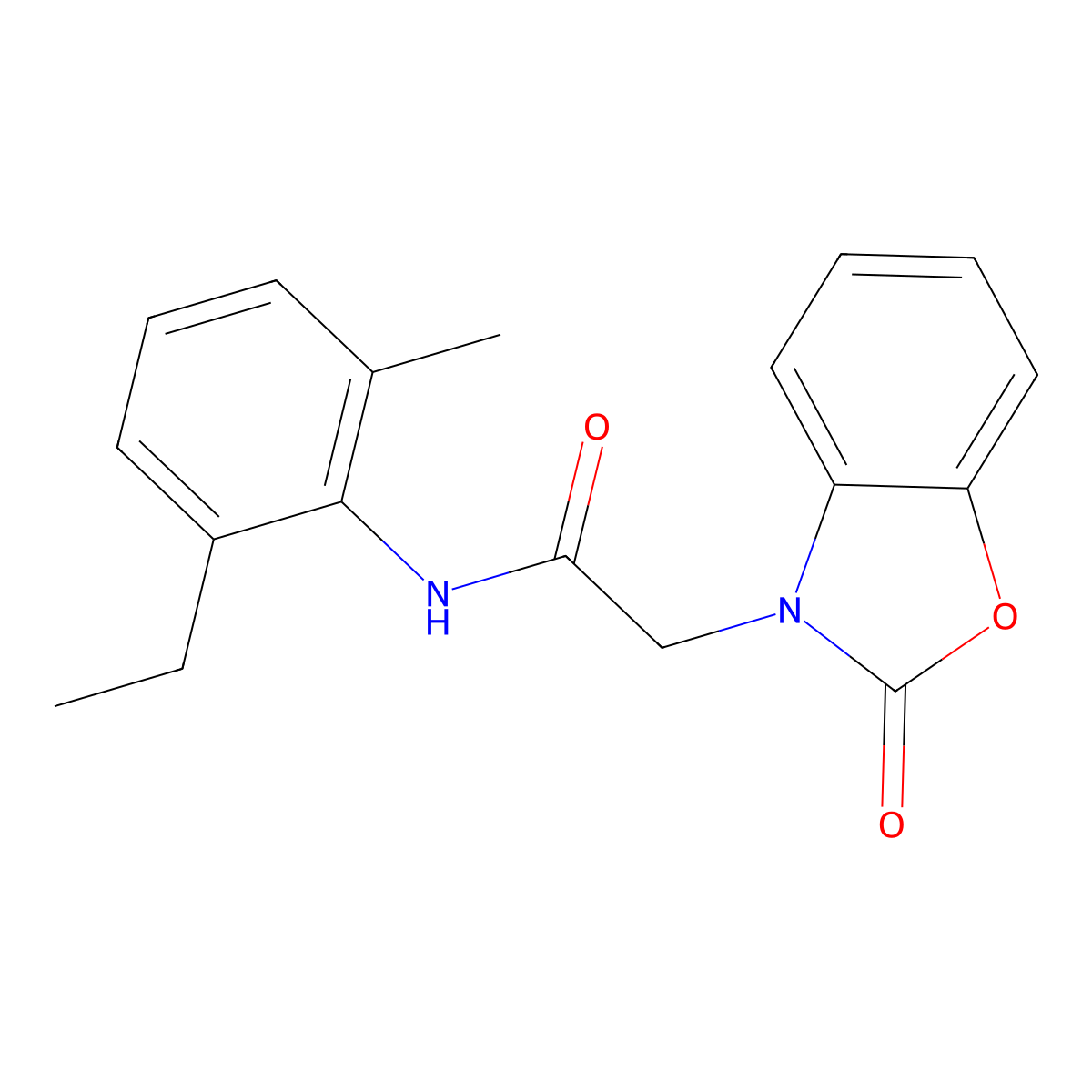 N-(2-ethyl-6-methylphenyl)-2-(2-oxo-1,3-benzoxazol-3-yl)acetamide molecular structure, CAS 802969-42-2