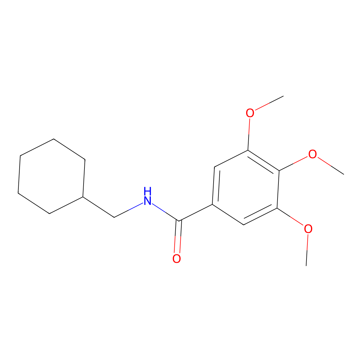 N-(cyclohexylmethyl)-3,4,5-trimethoxybenzamide molecular structure, CAS 802975-56-0