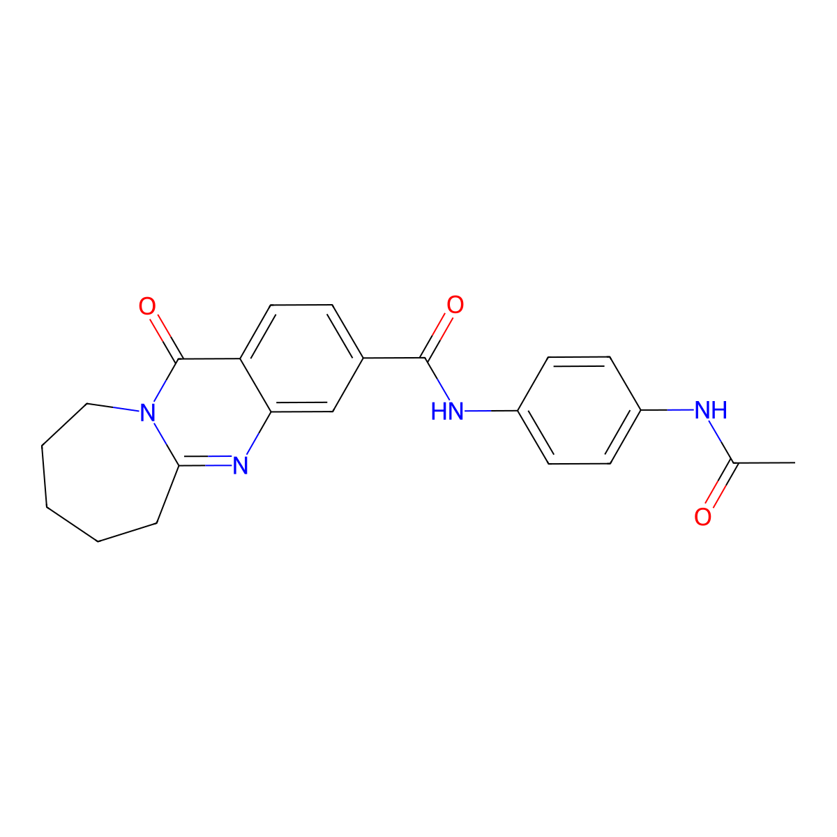 N-[4-(acetylamino)phenyl]-12-oxo-6,7,8,9,10,12-hexahydroazepino[2,1-b]quinazoline-3-carboxamide molecular structure, CAS 802977-08-8