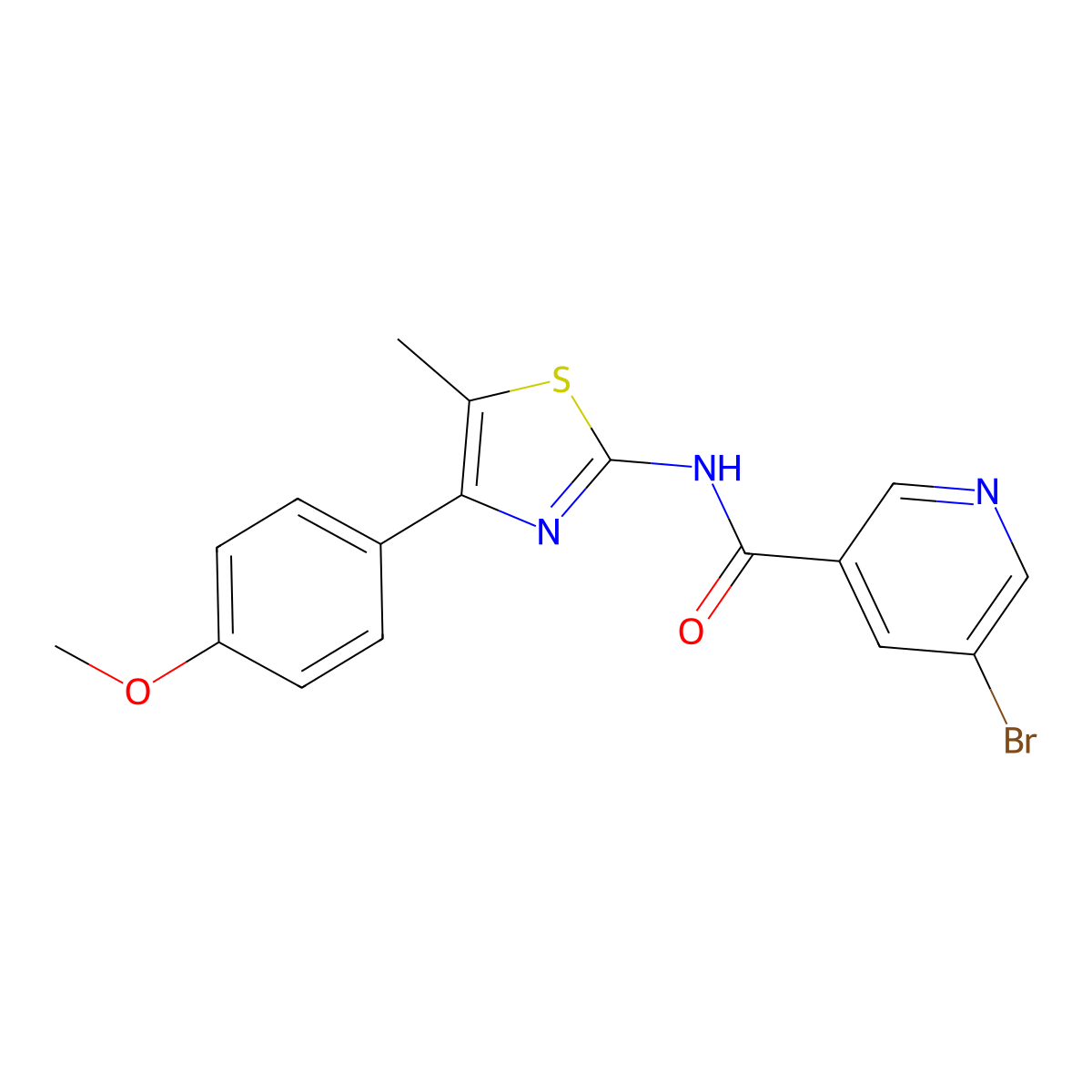 5-Bromo-N-(4-(4-methoxyphenyl)-5-methylthiazol-2-yl)nicotinamide molecular structure, CAS 802981-45-9