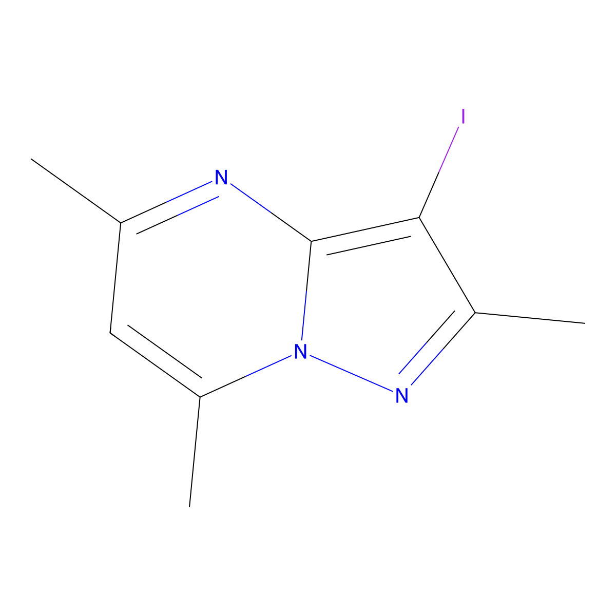 3-Iodo-2,5,7-trimethylpyrazolo[1,5-a]pyrimidine molecular structure, CAS 802983-95-5