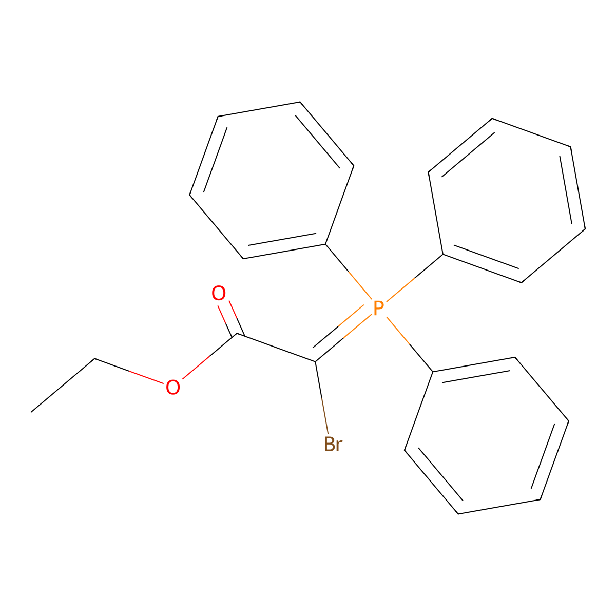 Ethyl bromo(triphenyl-lambda~5~-phosphanylidene)acetate molecular structure, CAS 803-14-5