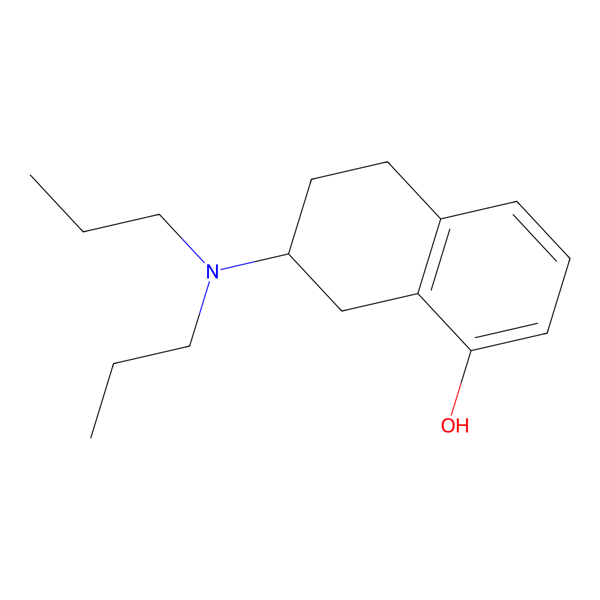 8-Hydroxy-2-(di-n-propylamino)tetralin, (R)- molecular structure, CAS 80300-09-0