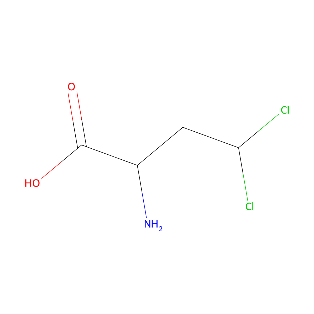 2-Amino-4,4-dichlorobutanoic acid molecular structure, CAS 80300-21-6