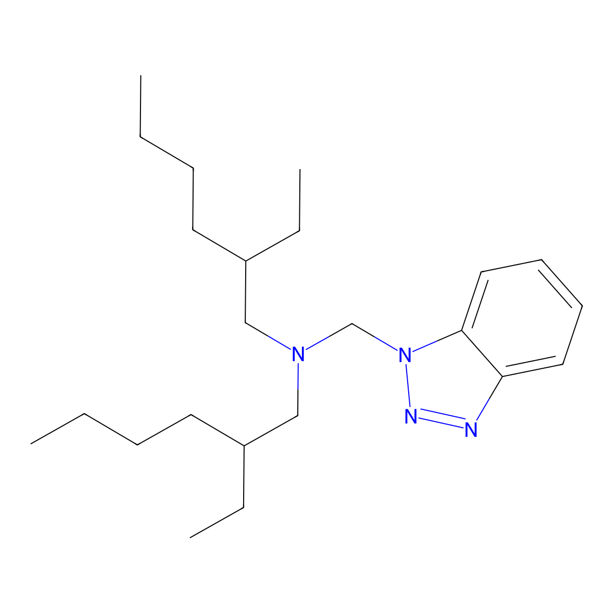1H-Benzotriazole-1-methanamine, N,N-bis(2-ethylhexyl)- molecular structure, CAS 80301-64-0