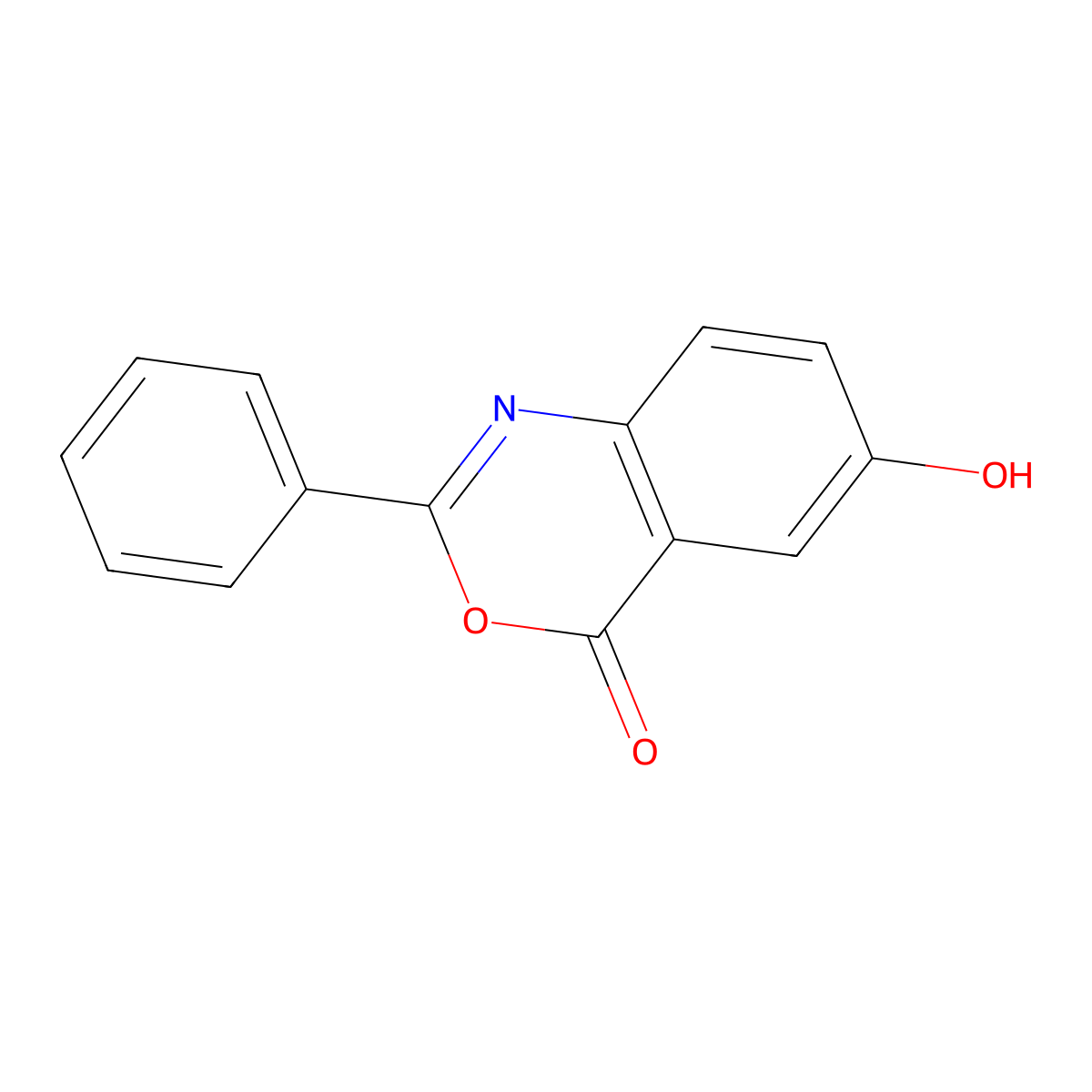 6-hydroxy-2-phenyl-4H-3,1-benzoxazin-4-one molecular structure, CAS 80306-89-4