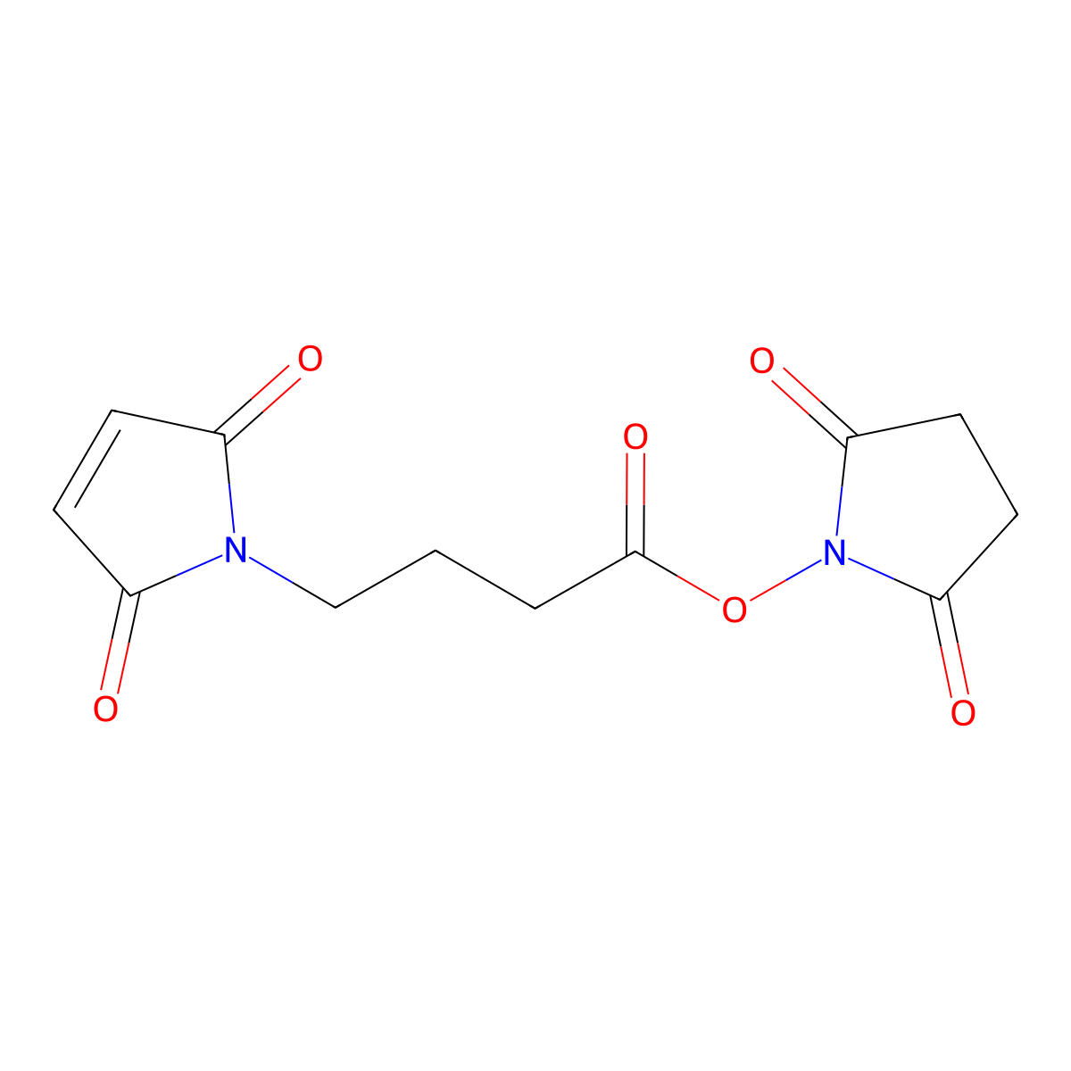 N-(gamma-Maleimidobutyryloxy)succinimide molecular structure, CAS 80307-12-6