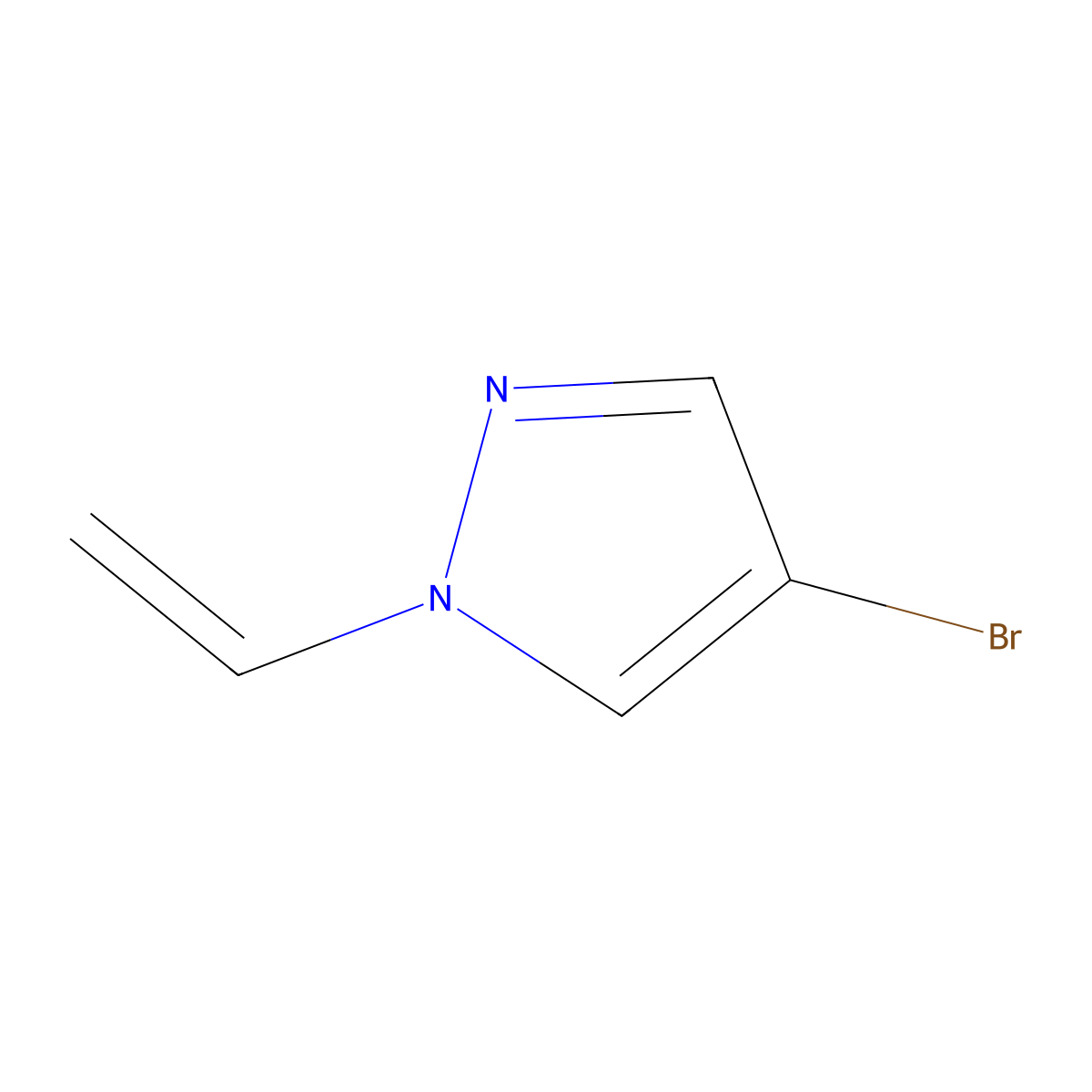 4-Bromo-1-vinyl-1H-pyrazole molecular structure, CAS 80308-80-1