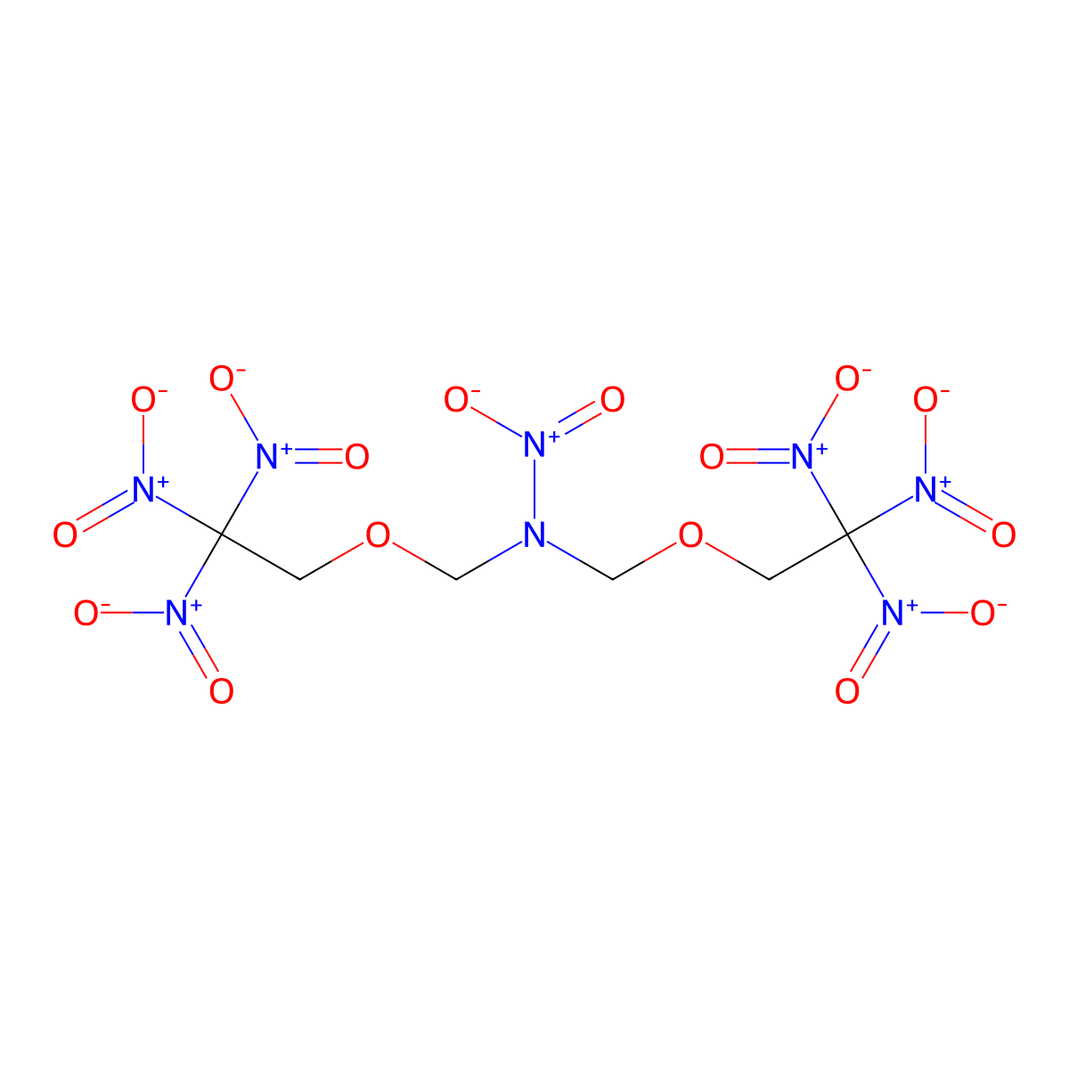 N-Nitro(bis(2,2,2-trinitroethoxy)methyl)amine molecular structure, CAS 80308-88-9
