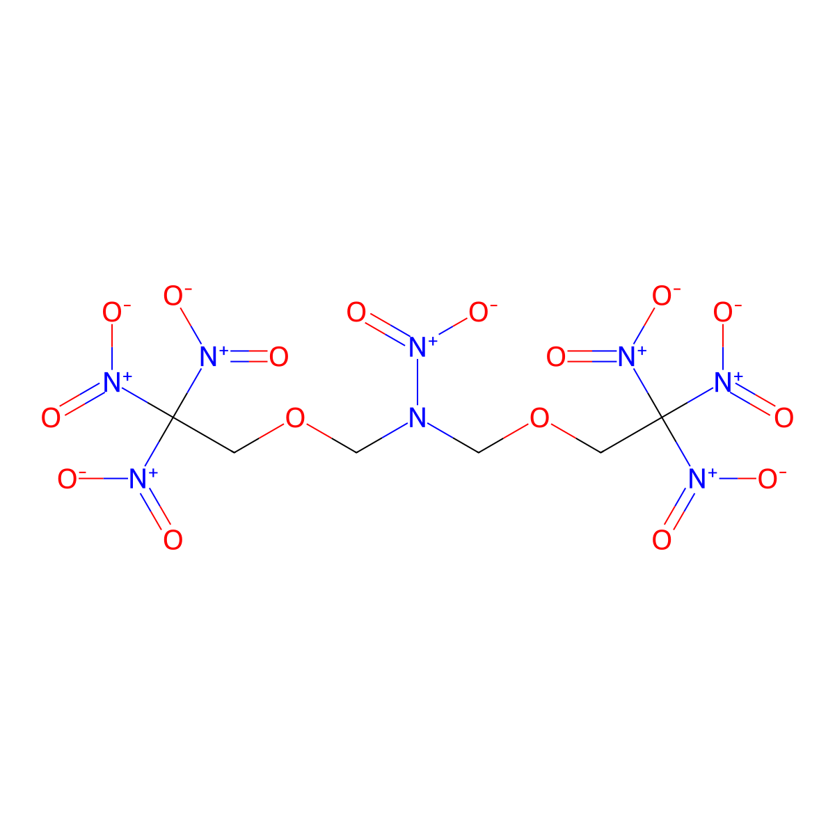 N-Nitro(bis(2,2,2-trinitroethoxy)methyl)amine molecular structure, CAS 80308-88-9
