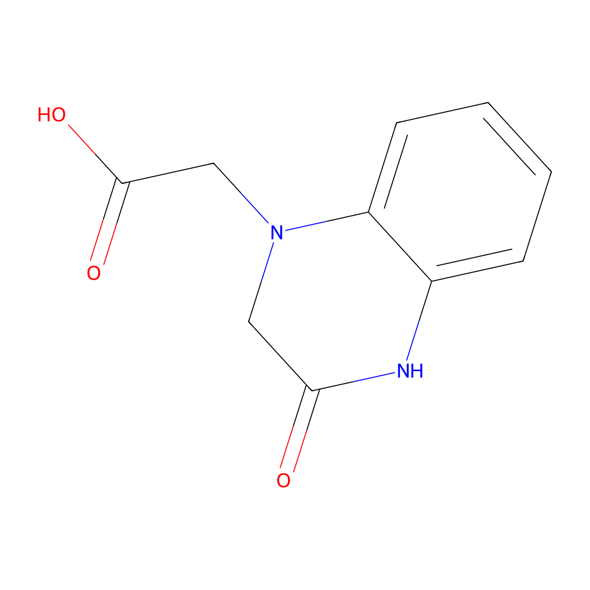 2-(3-Oxo-1,2,3,4-tetrahydroquinoxalin-1-yl)acetic acid molecular structure, CAS 80310-02-7