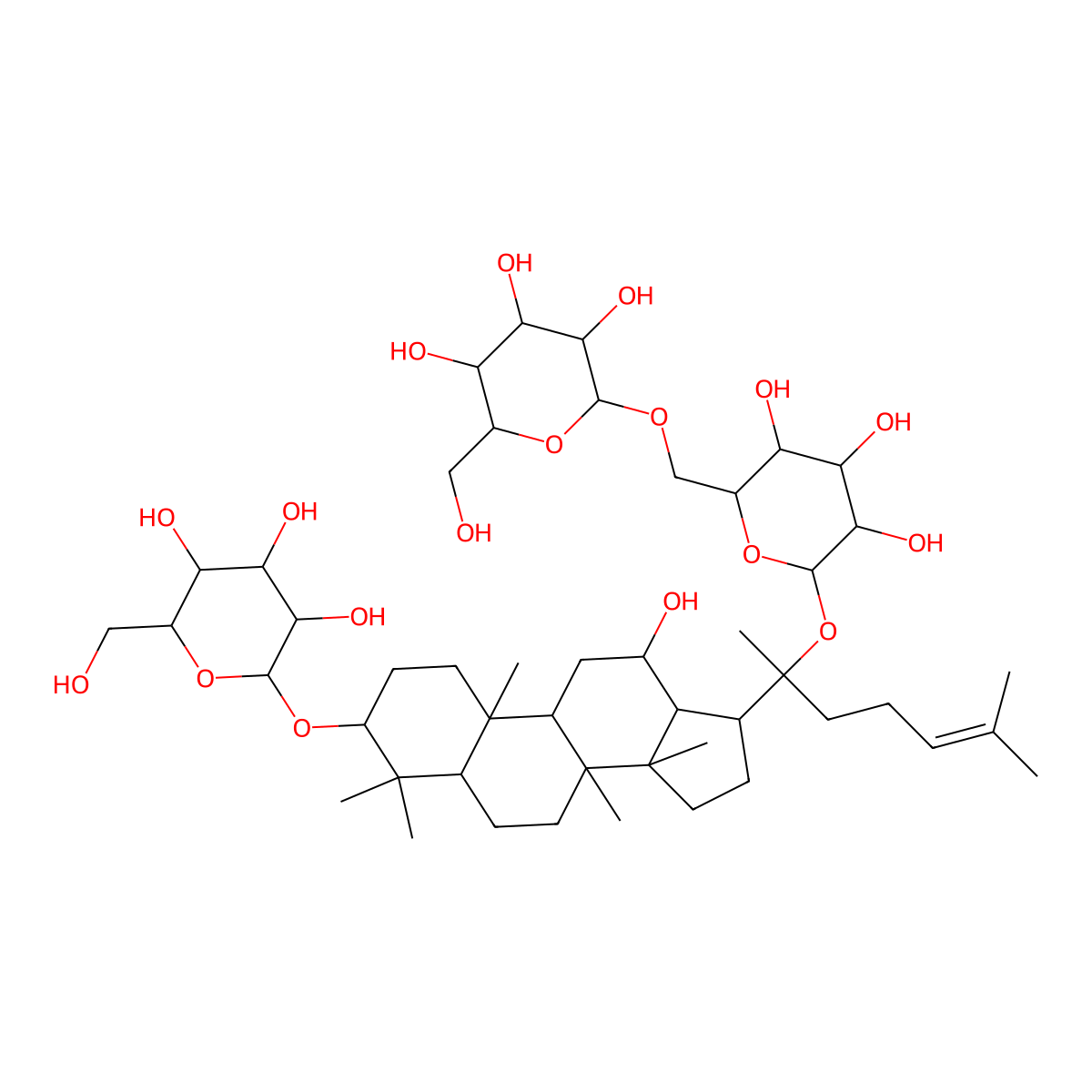 Gypenoside Xvii molecular structure, CAS 80321-69-3