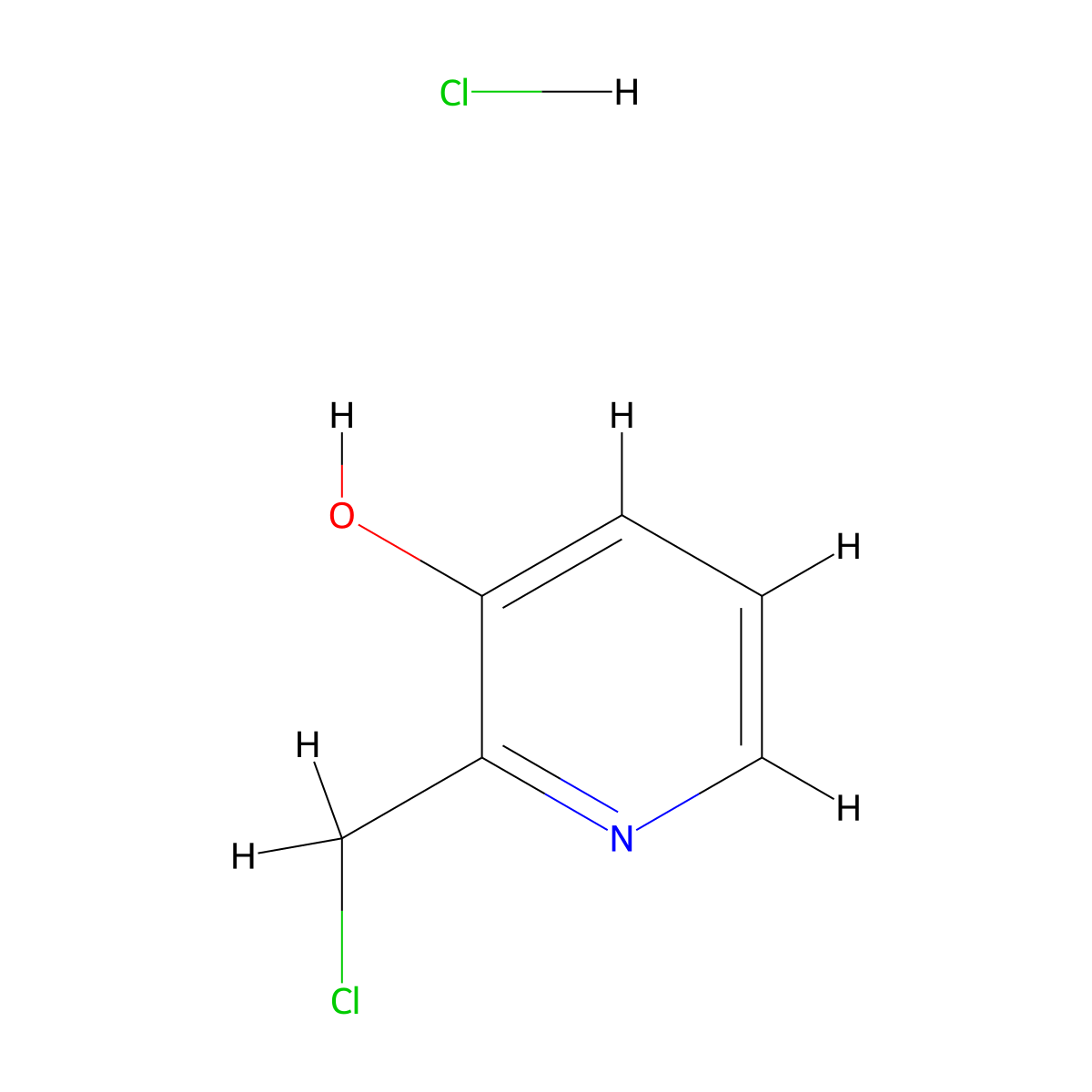 3-Pyridinol, 2-(chloromethyl)-, hydrochloride molecular structure, CAS 80322-74-3