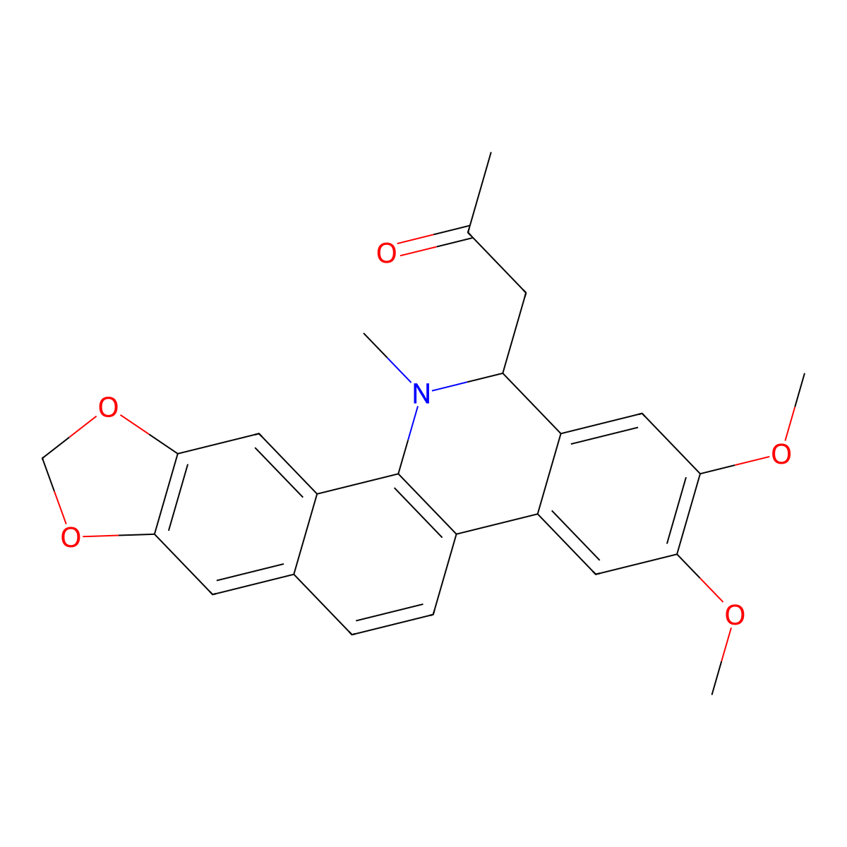 8-Acetonyldihydronitidine molecular structure, CAS 80330-39-8
