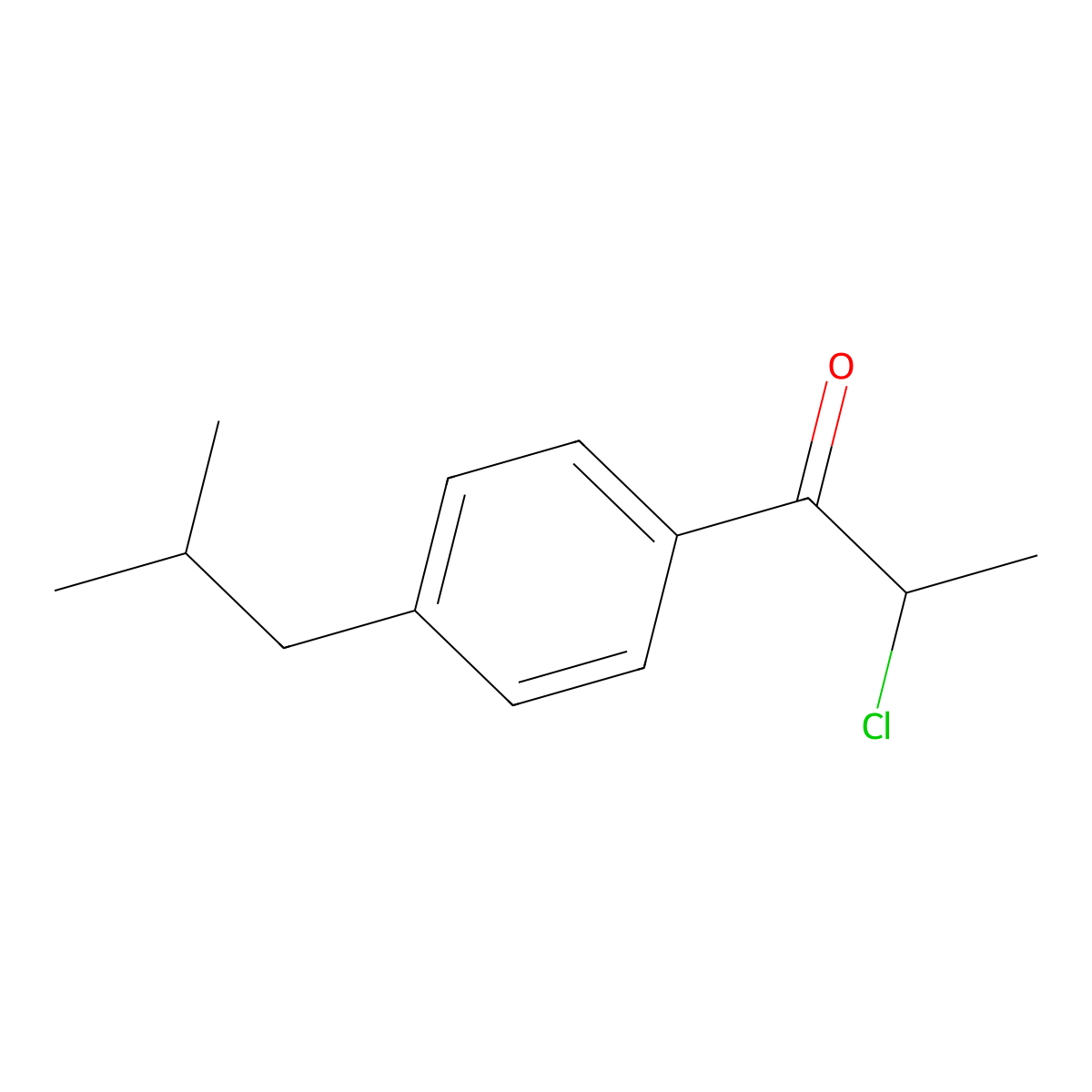 2-Chloro-1-(4-(2-methylpropyl)phenyl)-1-propanone molecular structure, CAS 80336-66-9