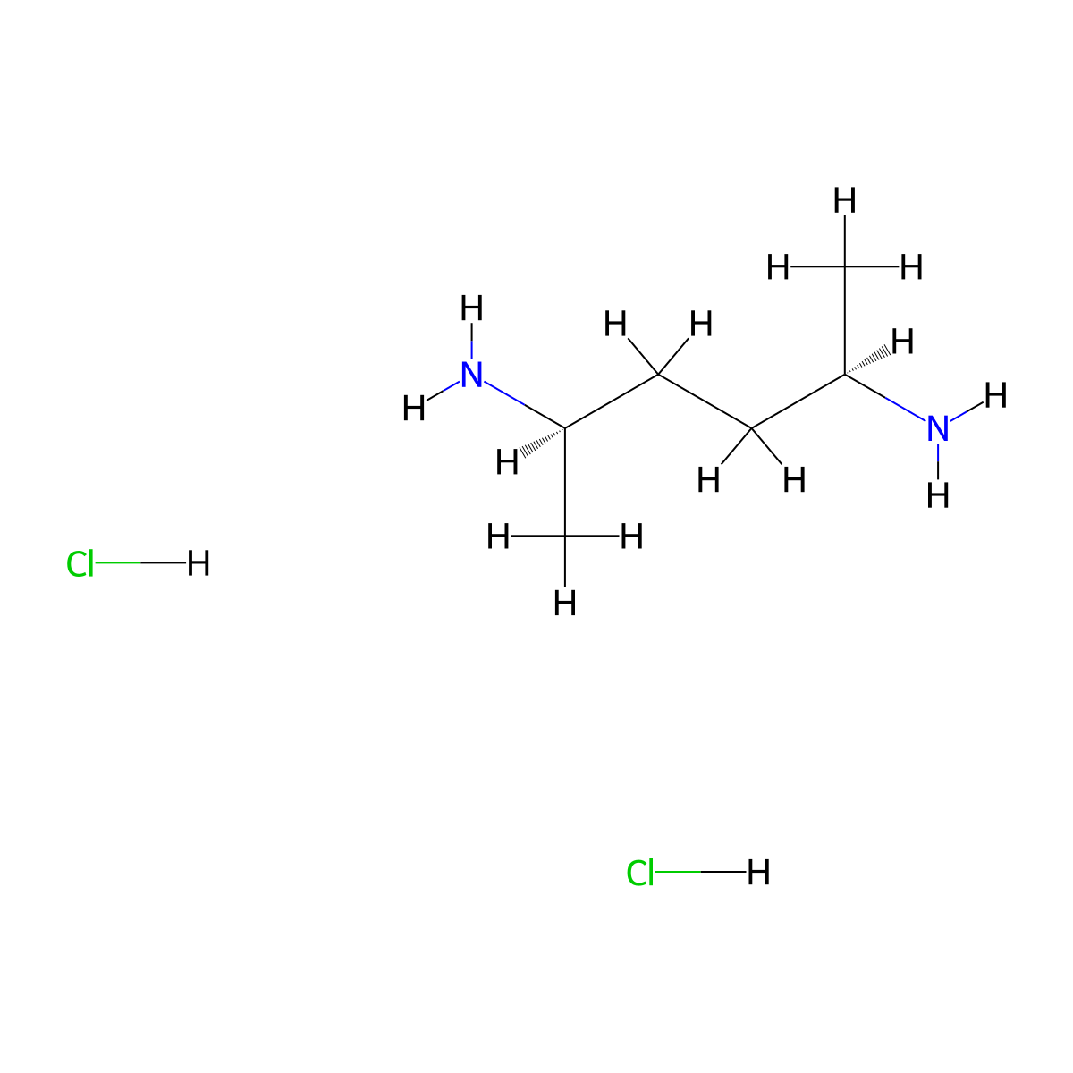 (2R,5R)-hexane-2,5-diamine dihydrochloride molecular structure, CAS 80339-01-1