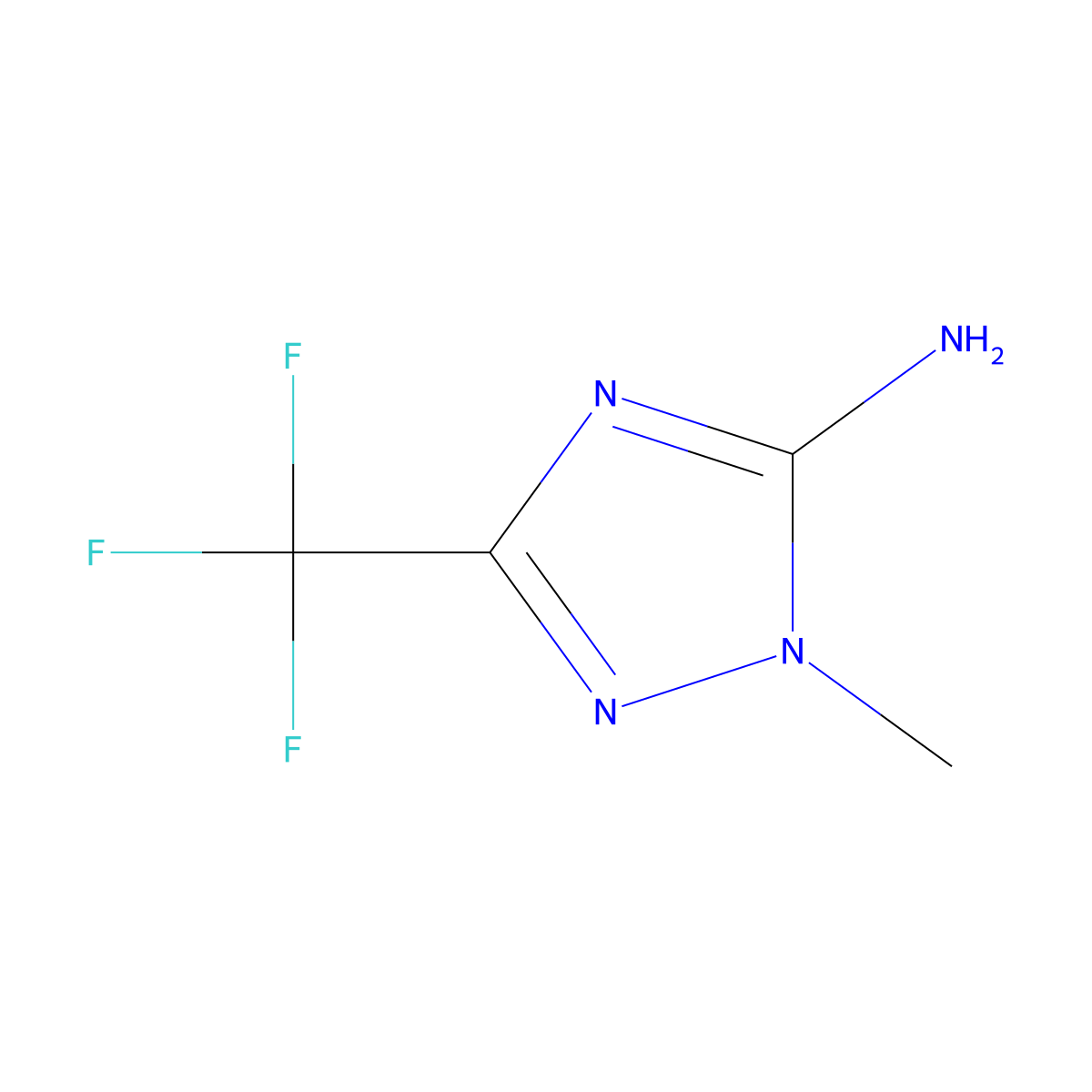 1-methyl-3-(trifluoromethyl)-1H-1,2,4-triazol-5-amine molecular structure, CAS 80343-16-4