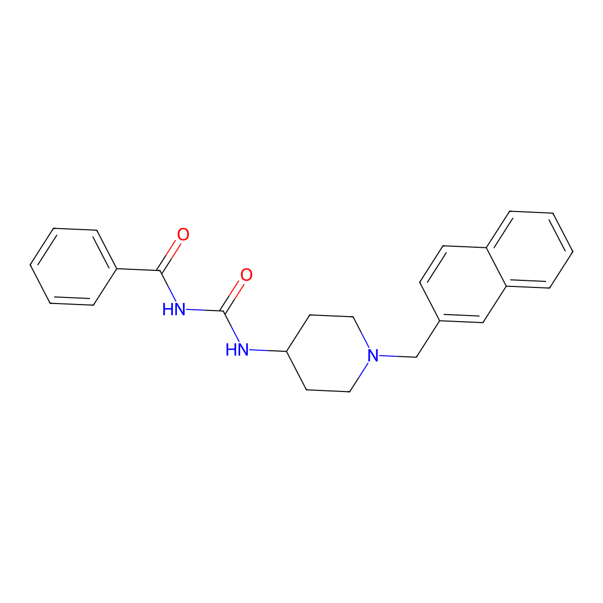 N-(((1-(2-Naphthalenylmethyl)-4-piperidinyl)amino)carbonyl)benzamide molecular structure, CAS 80349-58-2