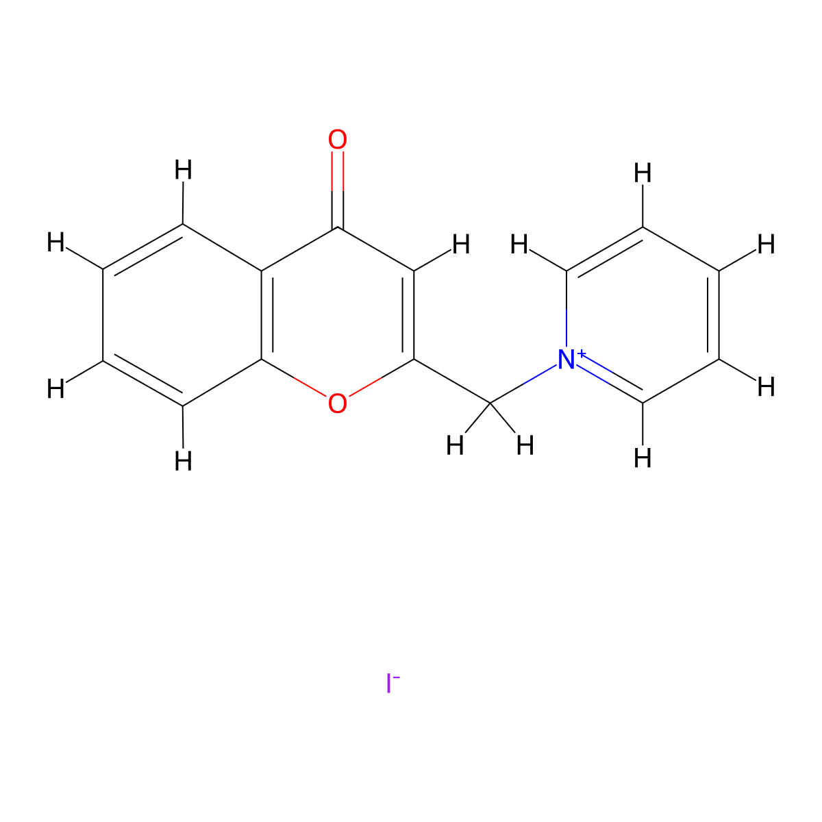 1-[(4-Oxo-4H-chromen-2-yl)methyl]pyridin-1-ium iodide molecular structure, CAS 80352-46-1