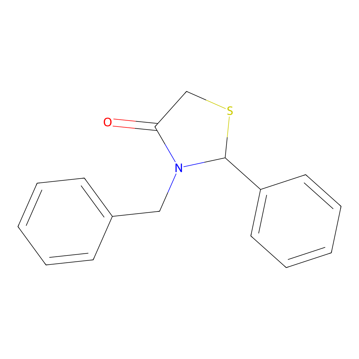 3-Benzyl-2-phenylthiazolidin-4-one molecular structure, CAS 80353-43-1