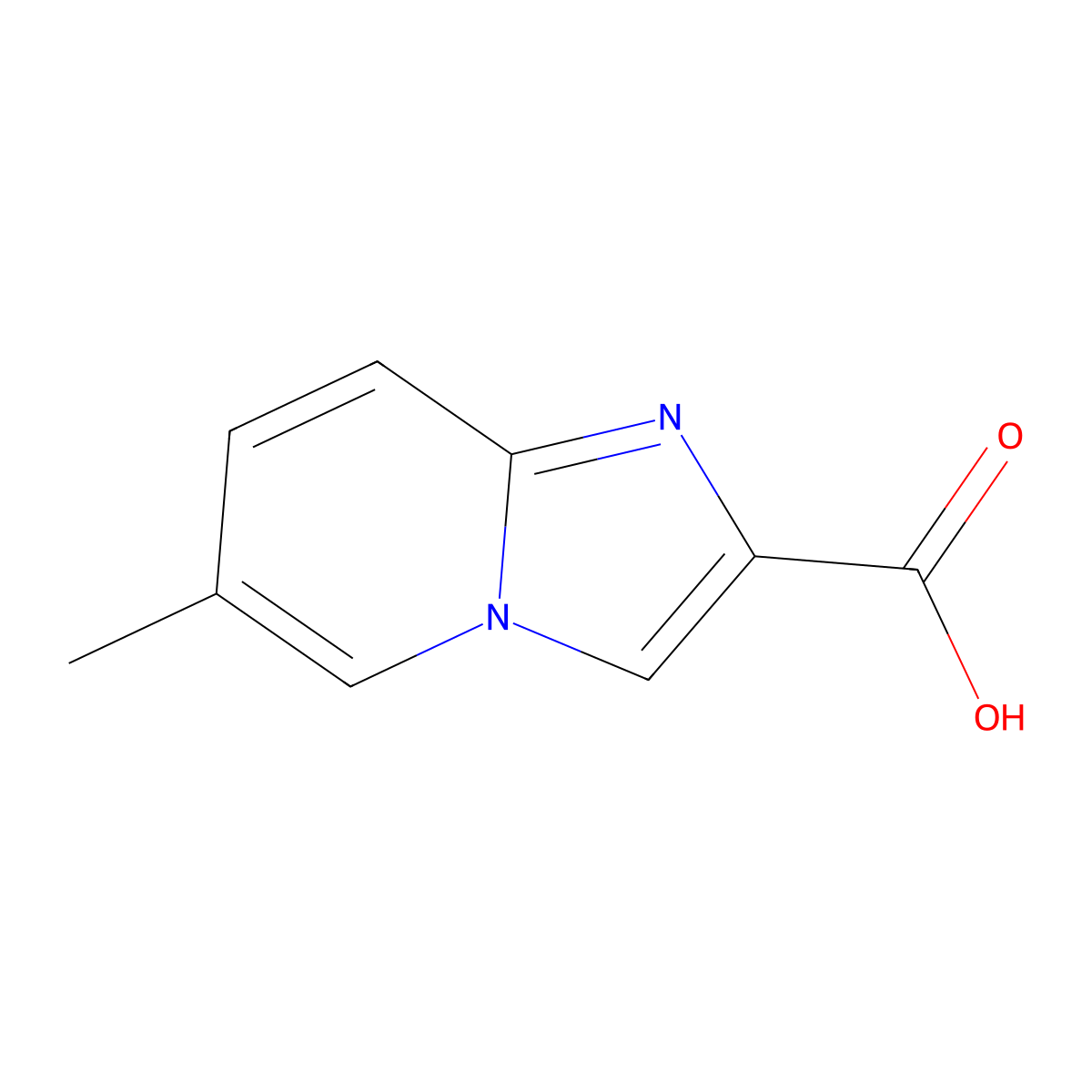 6-Methylimidazo[1,2-a]pyridine-2-carboxylic acid molecular structure, CAS 80353-93-1