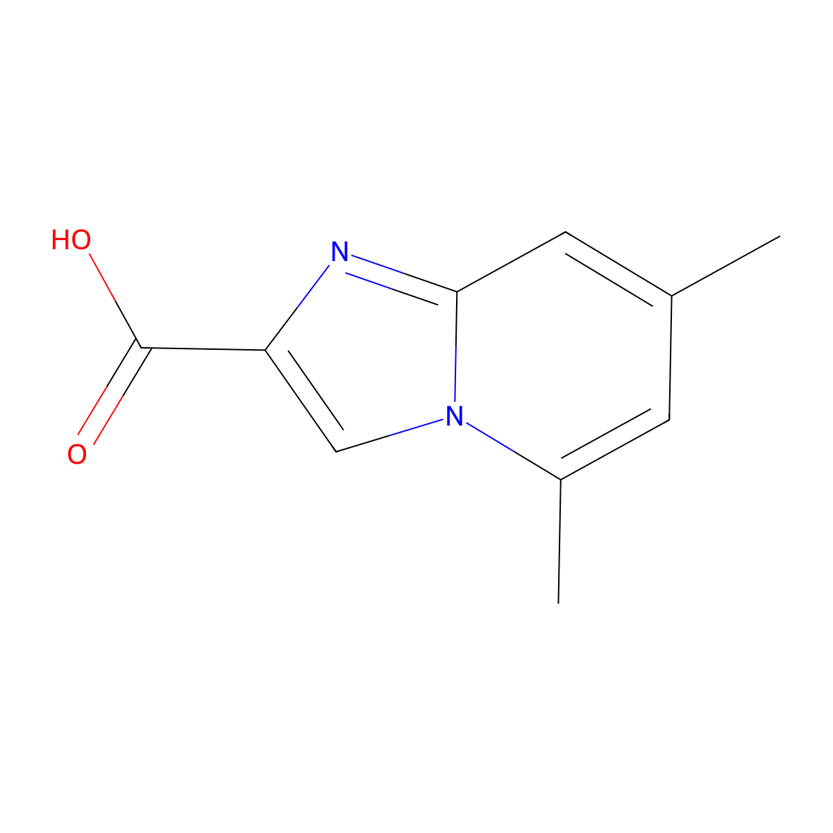 5,7-Dimethylimidazo[1,2-a]pyridine-2-carboxylic acid molecular structure, CAS 80353-95-3