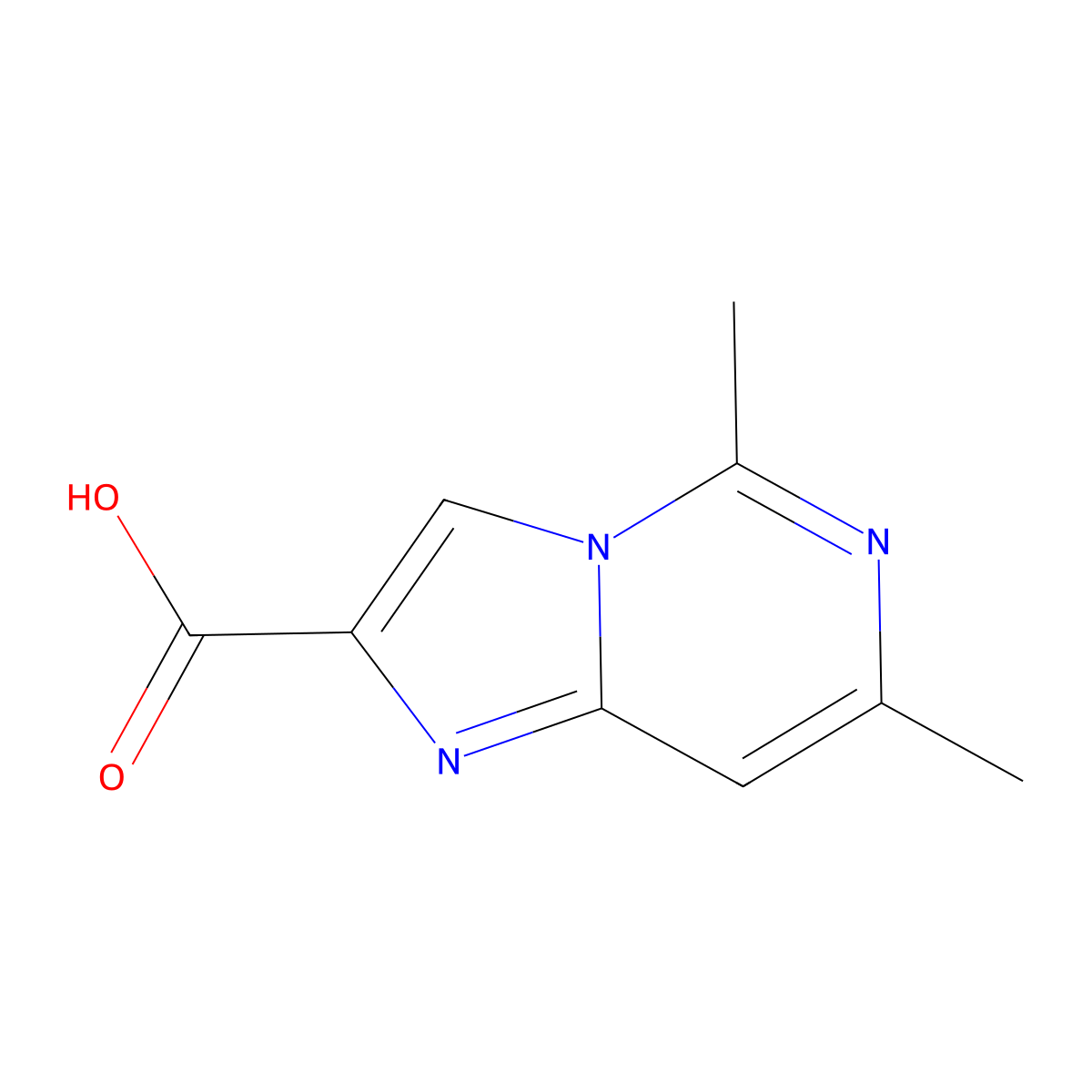 5,7-Dimethylimidazo[1,2-c]pyrimidine-2-carboxylic acid molecular structure, CAS 80353-96-4
