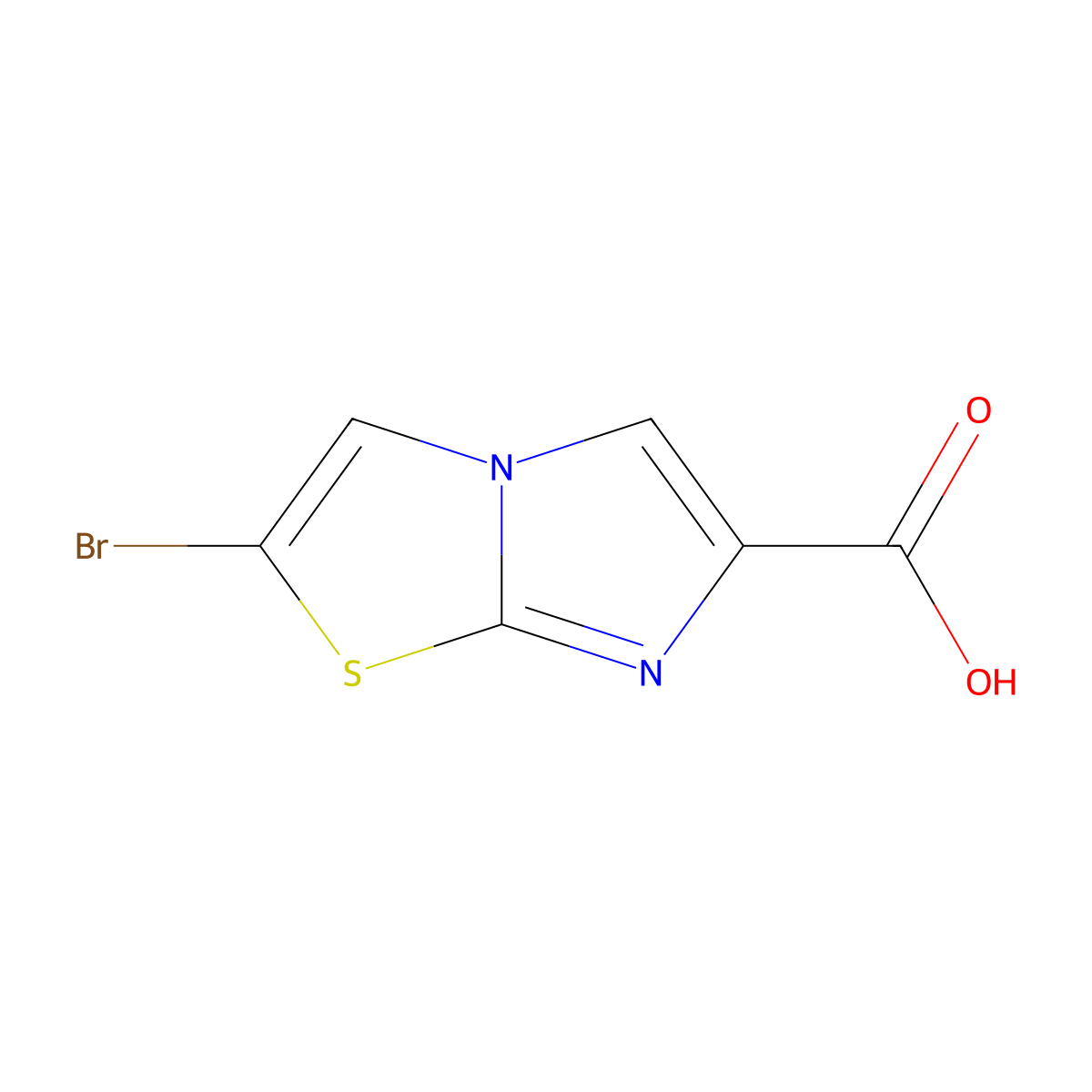 2-Bromoimidazo[2,1-b]thiazole-6-carboxylic acid molecular structure, CAS 80354-00-3