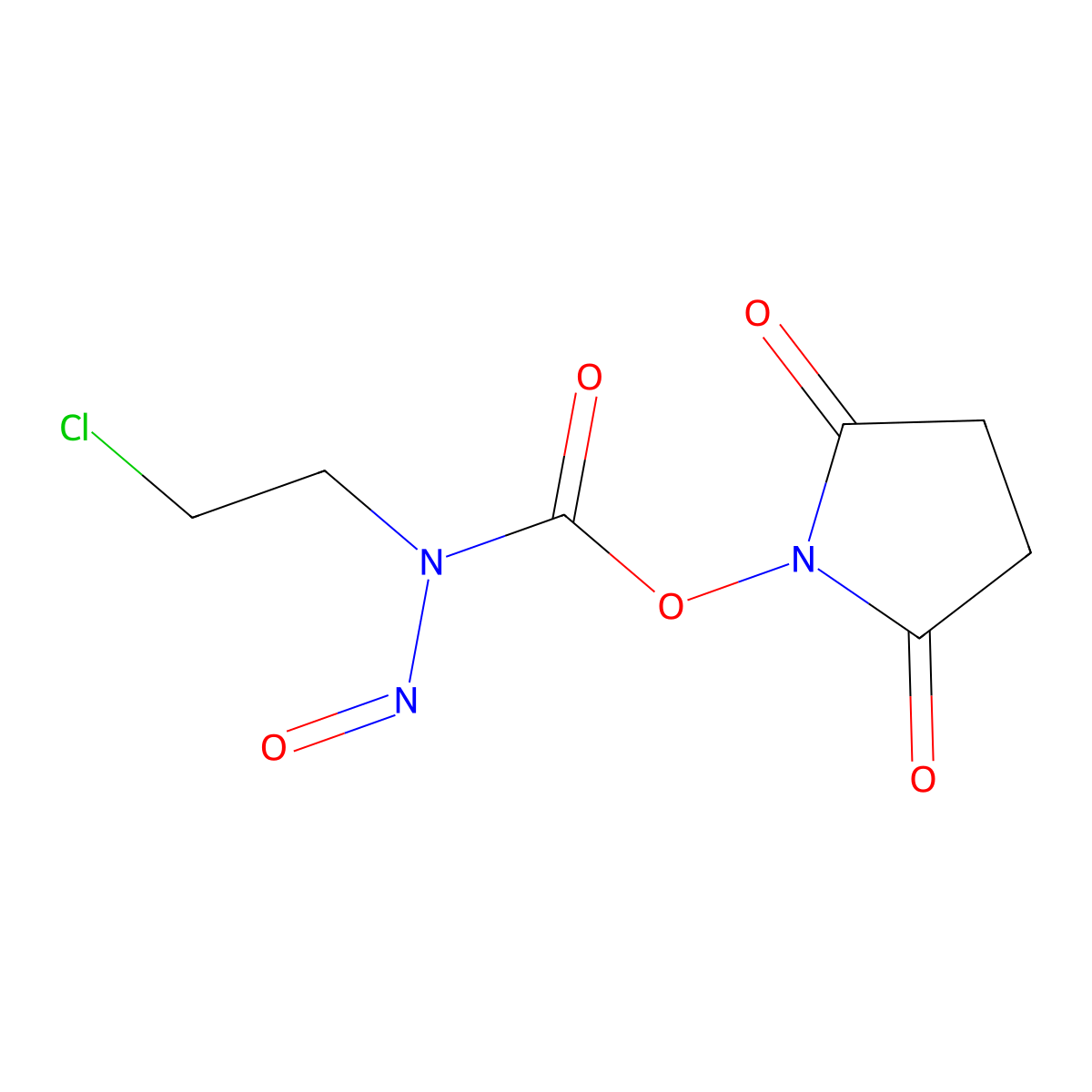 2,5-Pyrrolidinedione, 1-((((2-chloroethyl)nitrosoamino)carbonyl)oxy)- molecular structure, CAS 80354-49-0