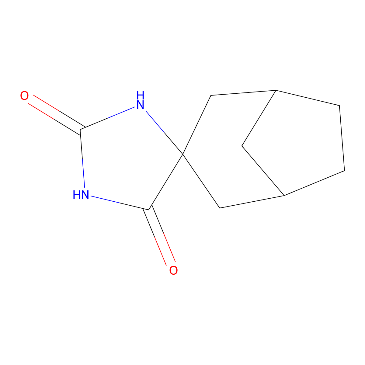 Spiro[bicyclo[3.2.1]octane-3,4'-imidazolidine]-2',5'-dione molecular structure, CAS 80355-06-2