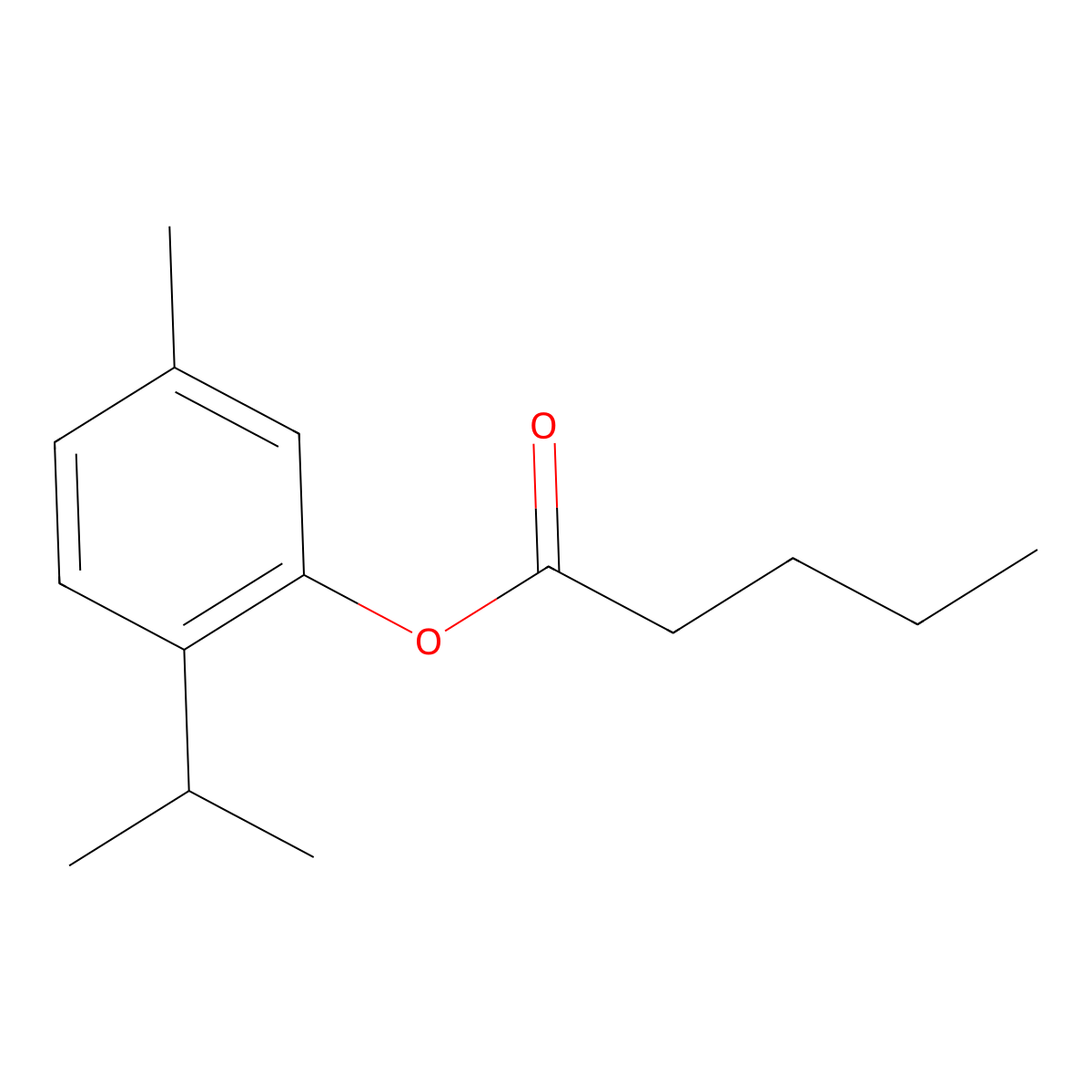 5-Methyl-2-(propan-2-yl)phenyl pentanoate molecular structure, CAS 80356-10-1