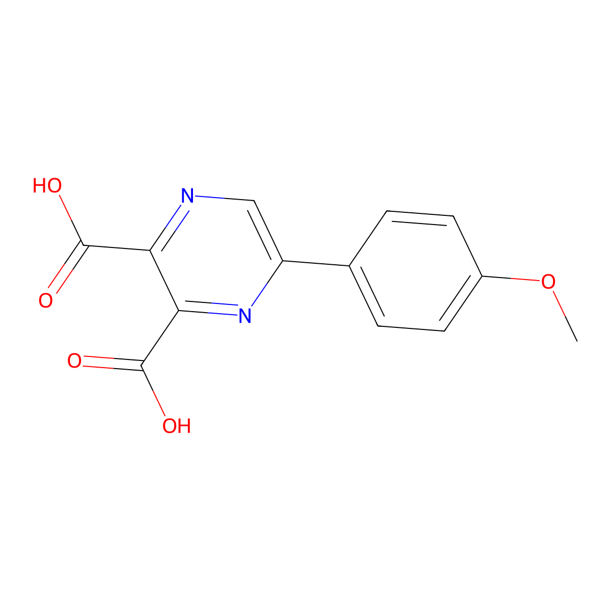 5-(4-Methoxyphenyl)pyrazine-2,3-dicarboxylic acid molecular structure, CAS 80356-80-5