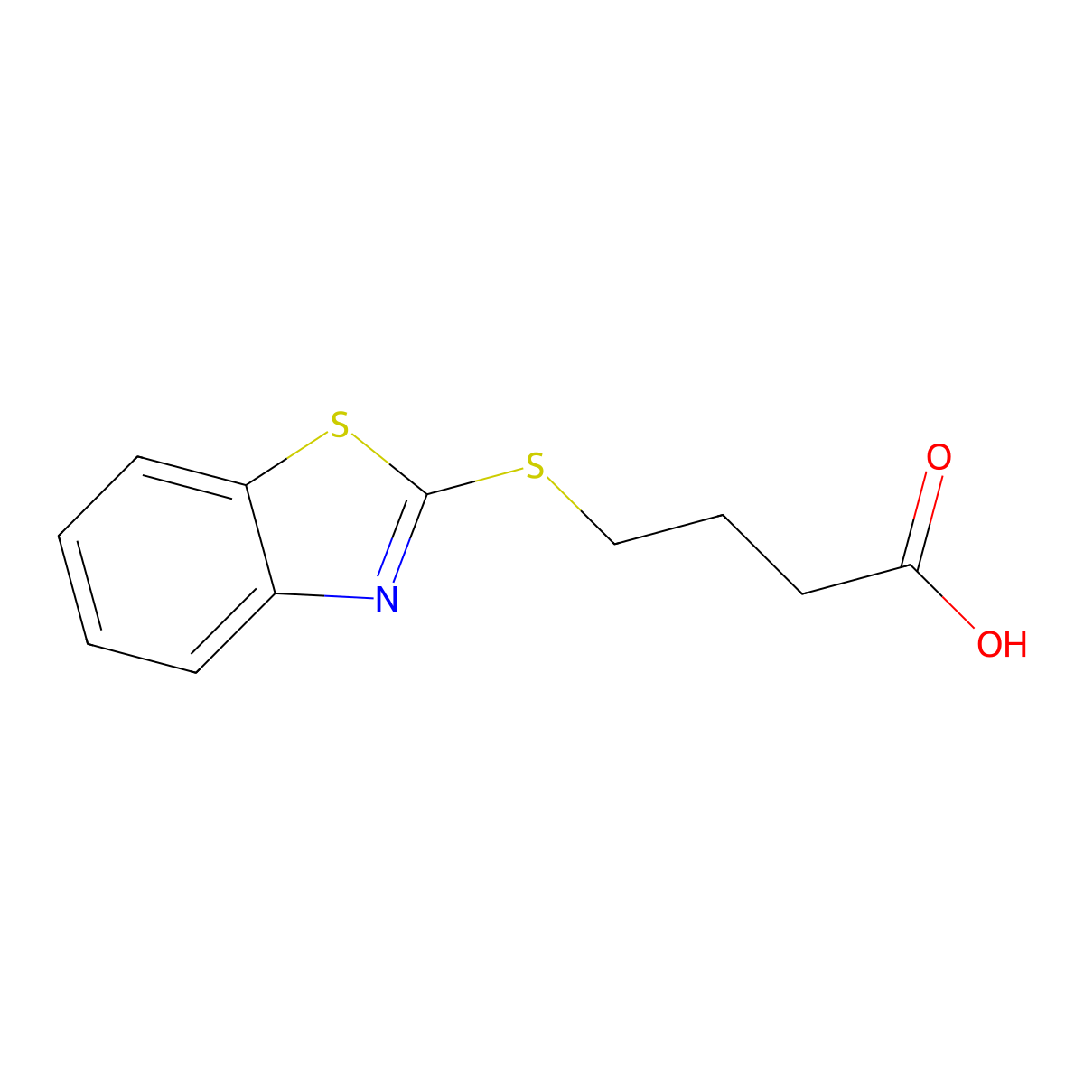 4-(1,3-Benzothiazol-2-ylsulfanyl)butanoic acid molecular structure, CAS 80357-74-0