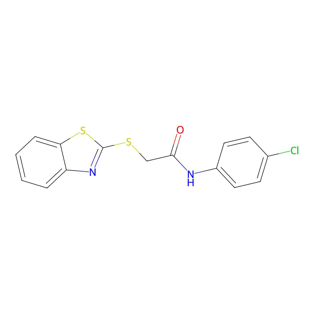 2-(1,3-benzothiazol-2-ylsulfanyl)-N-(4-chlorophenyl)acetamide molecular structure, CAS 80357-77-3