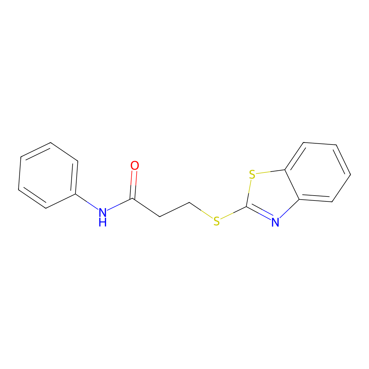 3-(1,3-benzothiazol-2-ylsulfanyl)-N-phenylpropanamide molecular structure, CAS 80357-80-8
