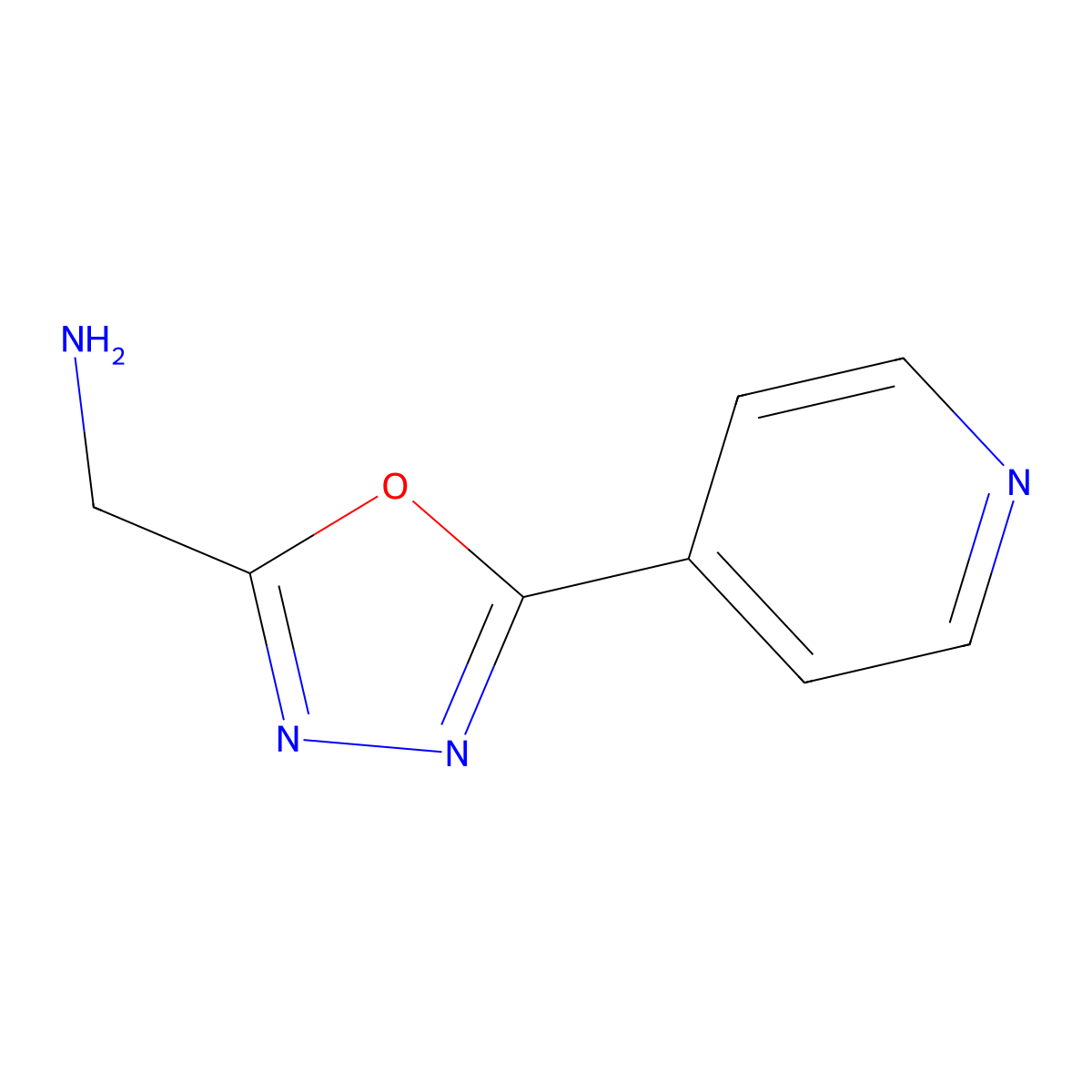 (5-(Pyridin-4-yl)-1,3,4-oxadiazol-2-yl)methanamine molecular structure, CAS 803603-49-8