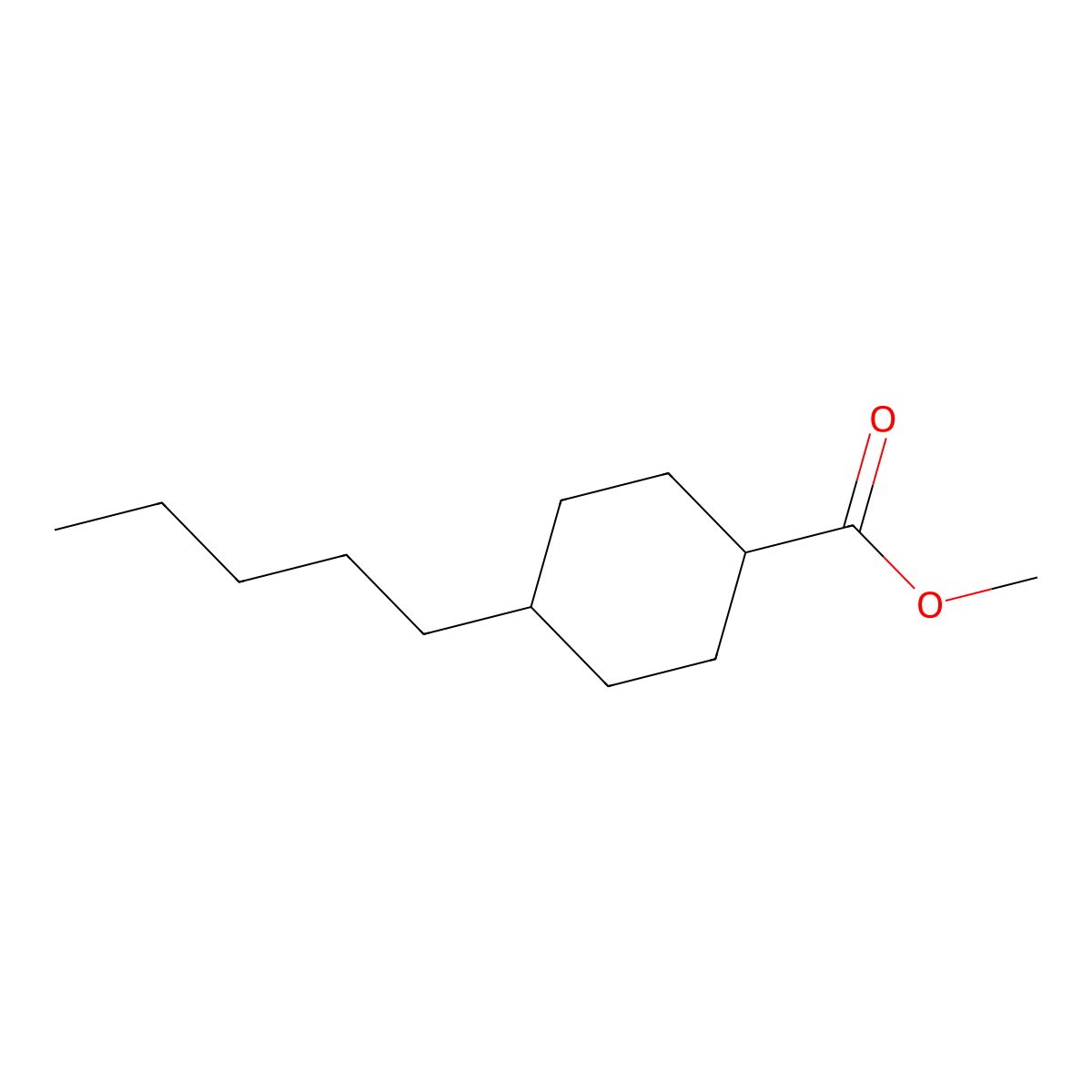 Methyl trans-4-pentylcyclohexanecarboxylate molecular structure, CAS 80361-84-8